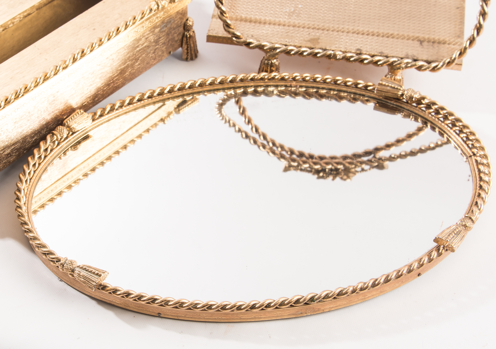 Vintage Gold Tone Vanity Set