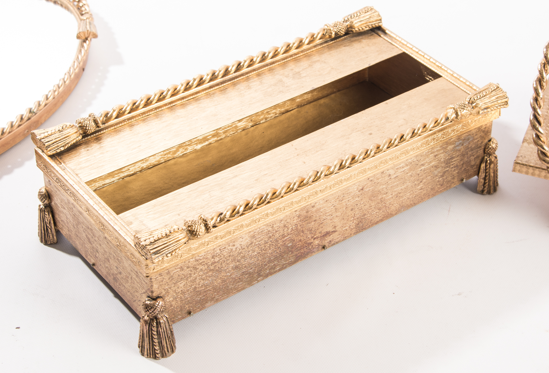 Vintage Gold Tone Vanity Set