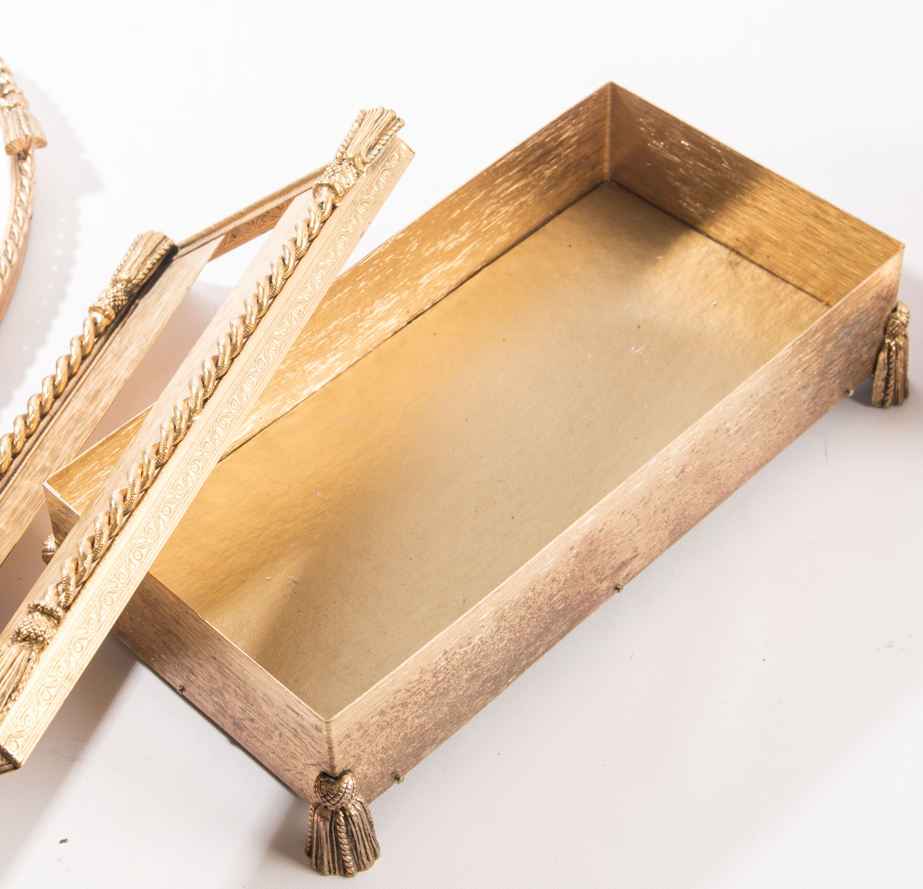 Vintage Gold Tone Vanity Set