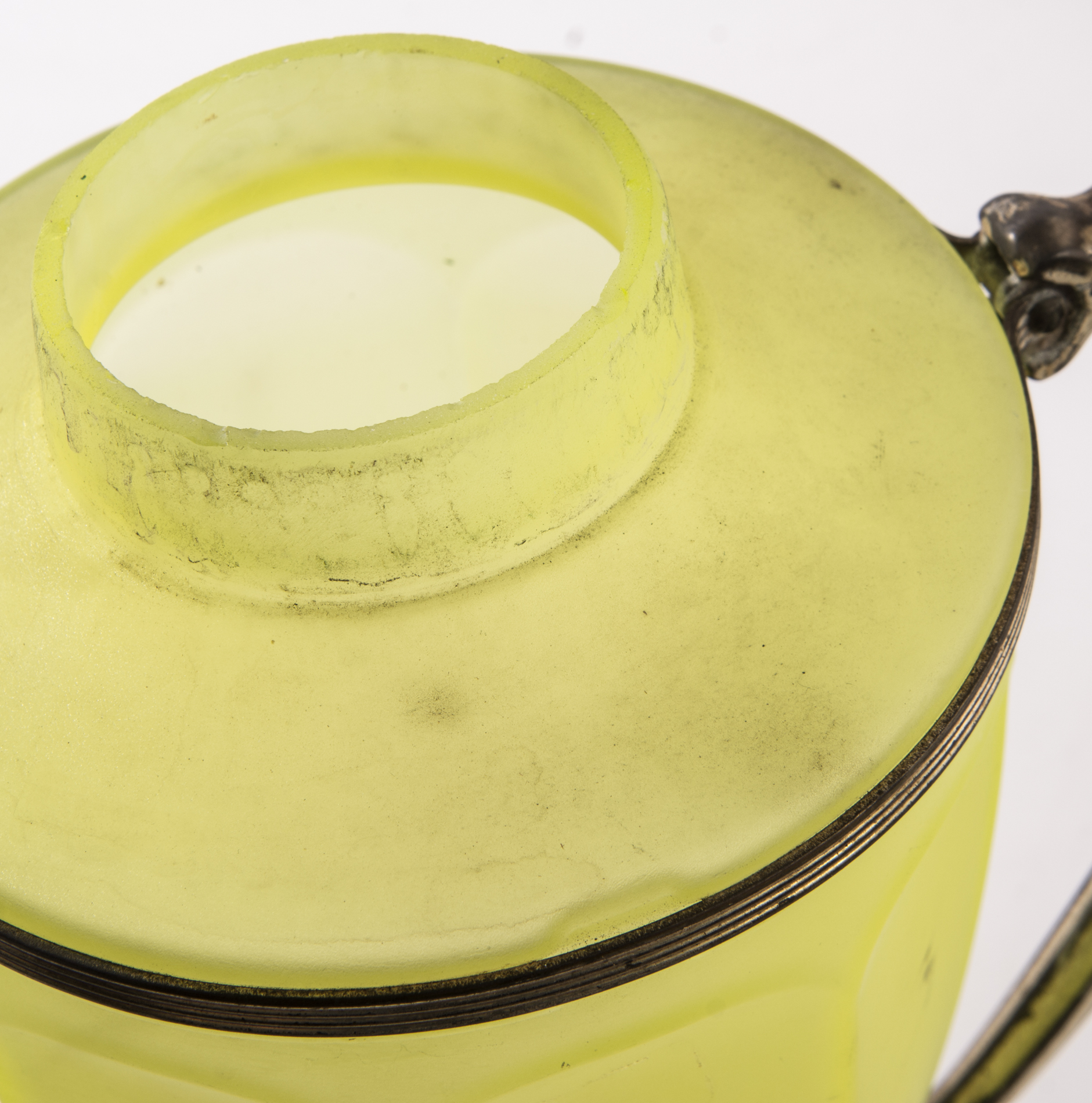 Vintage Frosted Vaseline Glass Tea Set