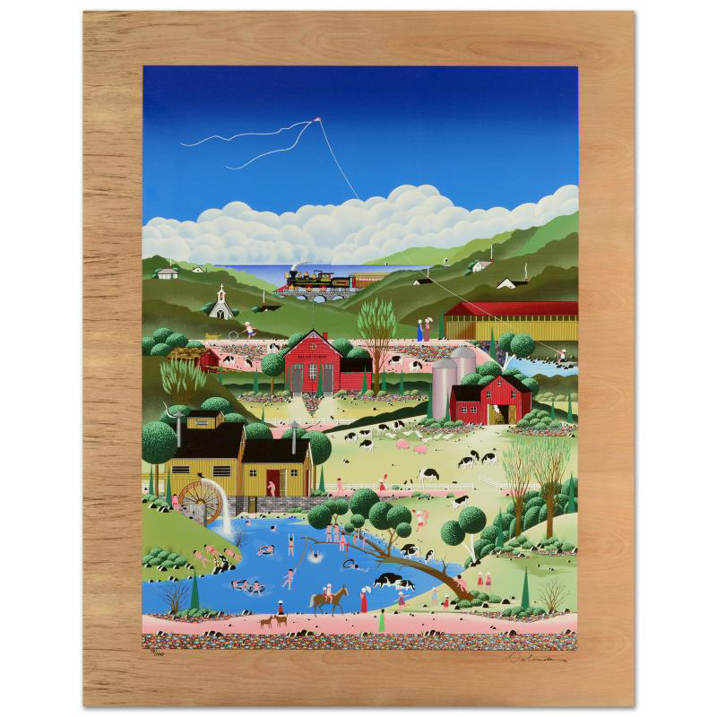 Nobuo "Nicky" Watanabe Signed Limited Edition Print on Wood Panel "Skinny Dipping"