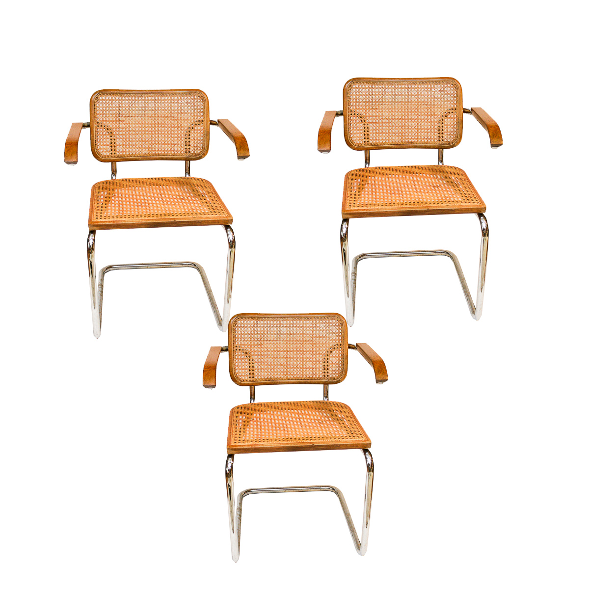 Mid Century Modern Italian "Cesca" Cane Chairs