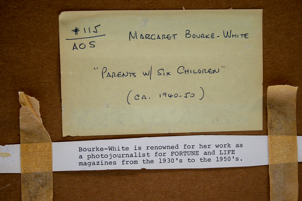 Margaret Bourke-White 1940s Photograph "Parents With Six Children"