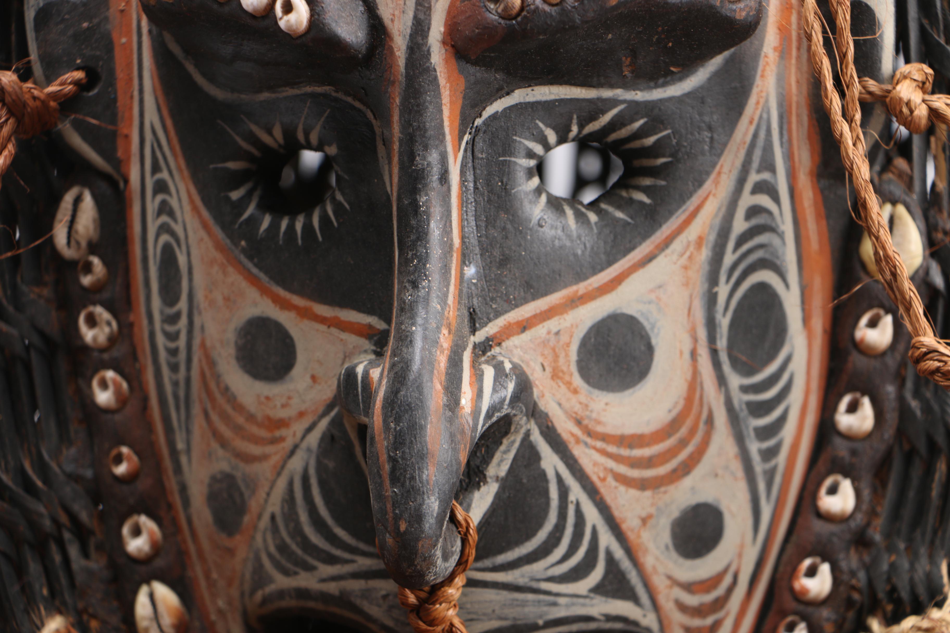 Lower Sepik River Valley Carved and Painted Basket Mask