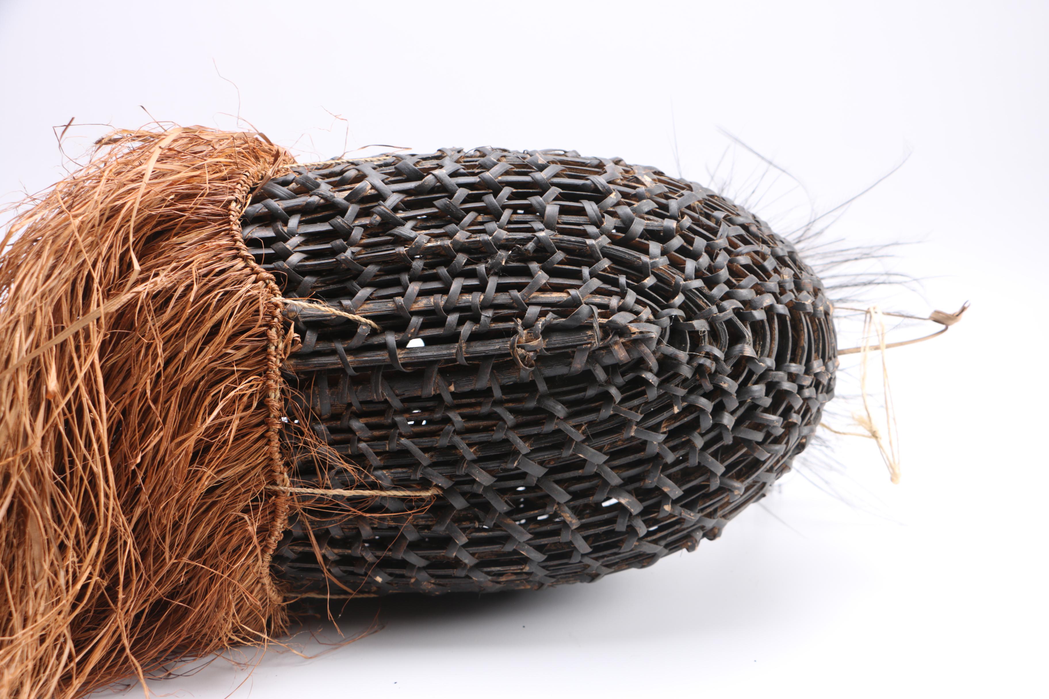 Lower Sepik River Valley Carved and Painted Basket Mask