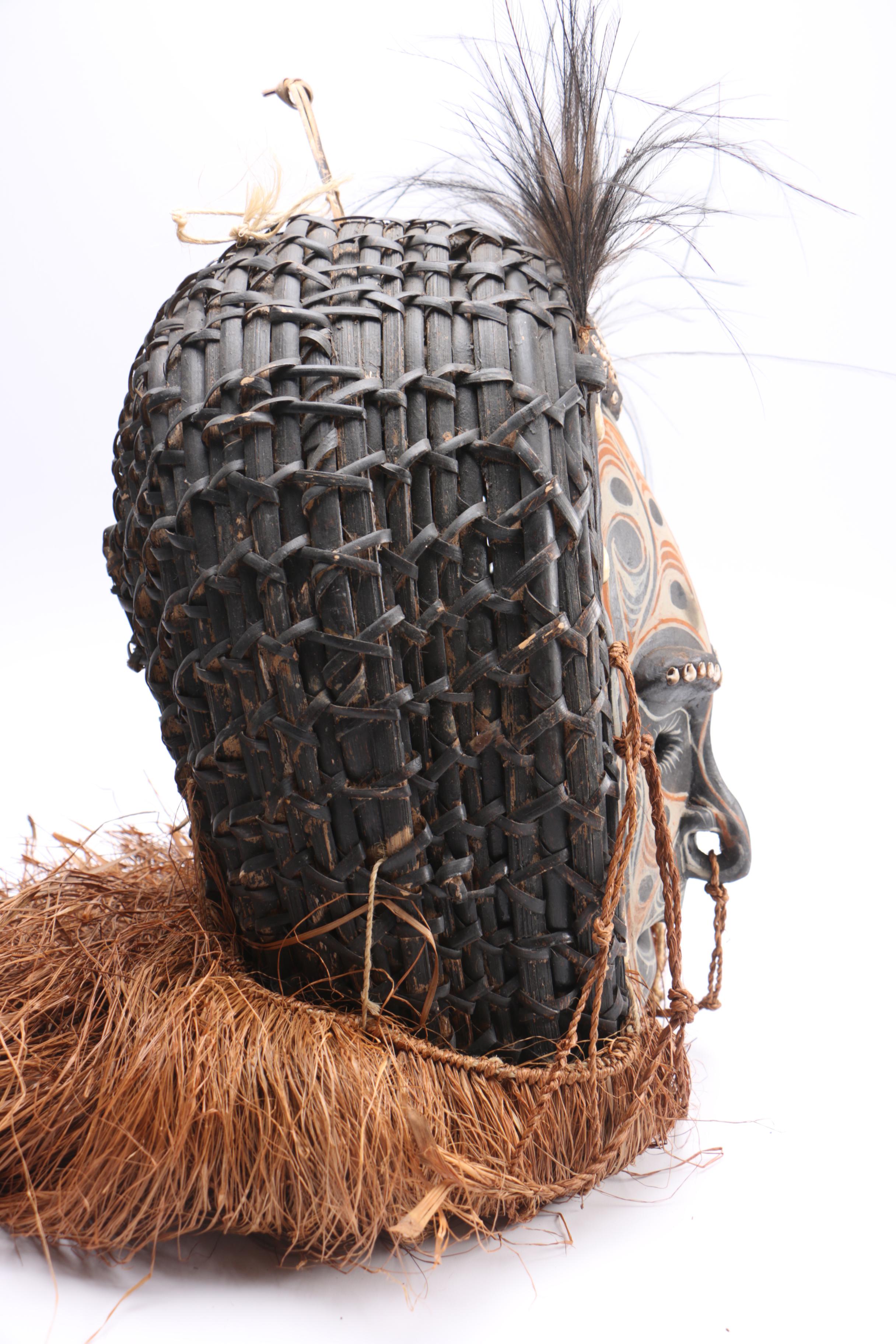 Lower Sepik River Valley Carved and Painted Basket Mask