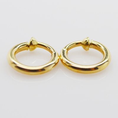 14K Yellow Gold Clip-On Hoop Earrings