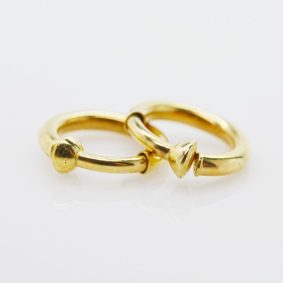 14K Yellow Gold Clip-On Hoop Earrings