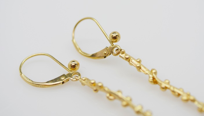 14K Yellow Gold Freshwater Pearl Drop Pierced Earrings