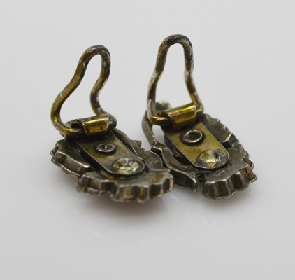 Sterling Silver Bracelet and 800 Silver Floral Clip-On Earrings