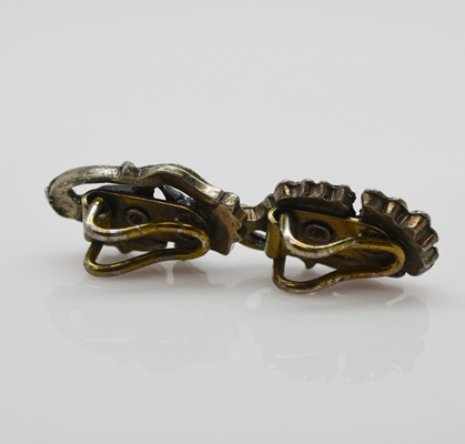 Sterling Silver Bracelet and 800 Silver Floral Clip-On Earrings