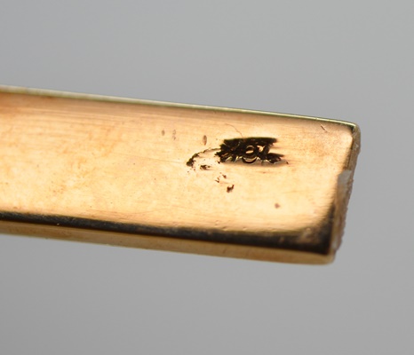 Victorian 10K Yellow Gold Cross Pendant on a Modern 14K Yellow Gold Necklace