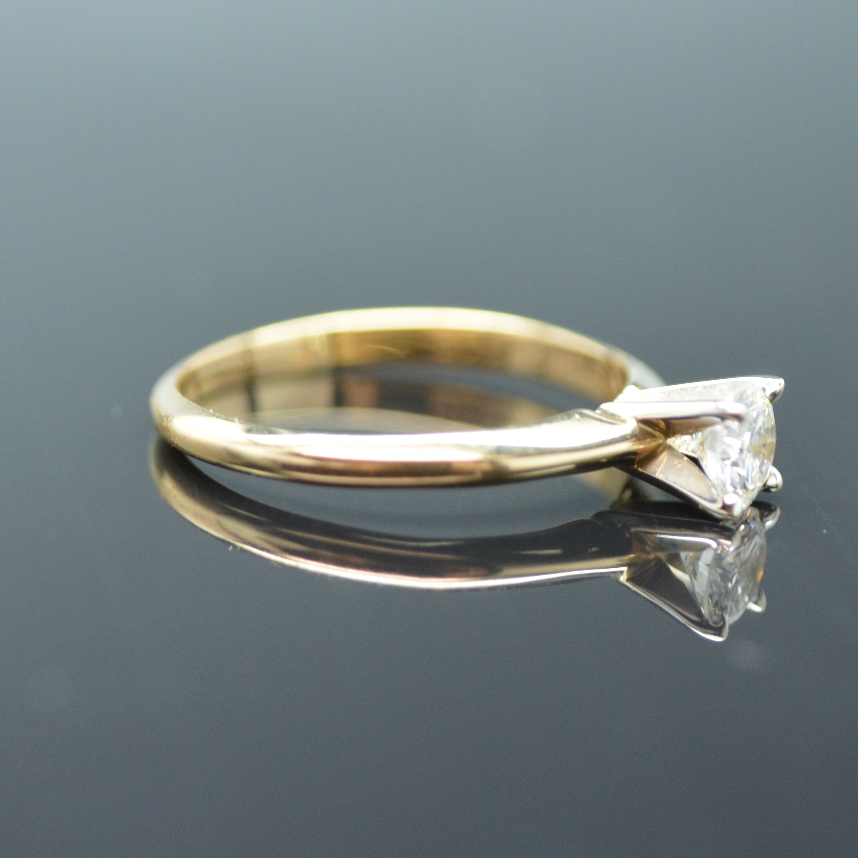 14K Yellow Gold Diamond Solitaire Ring