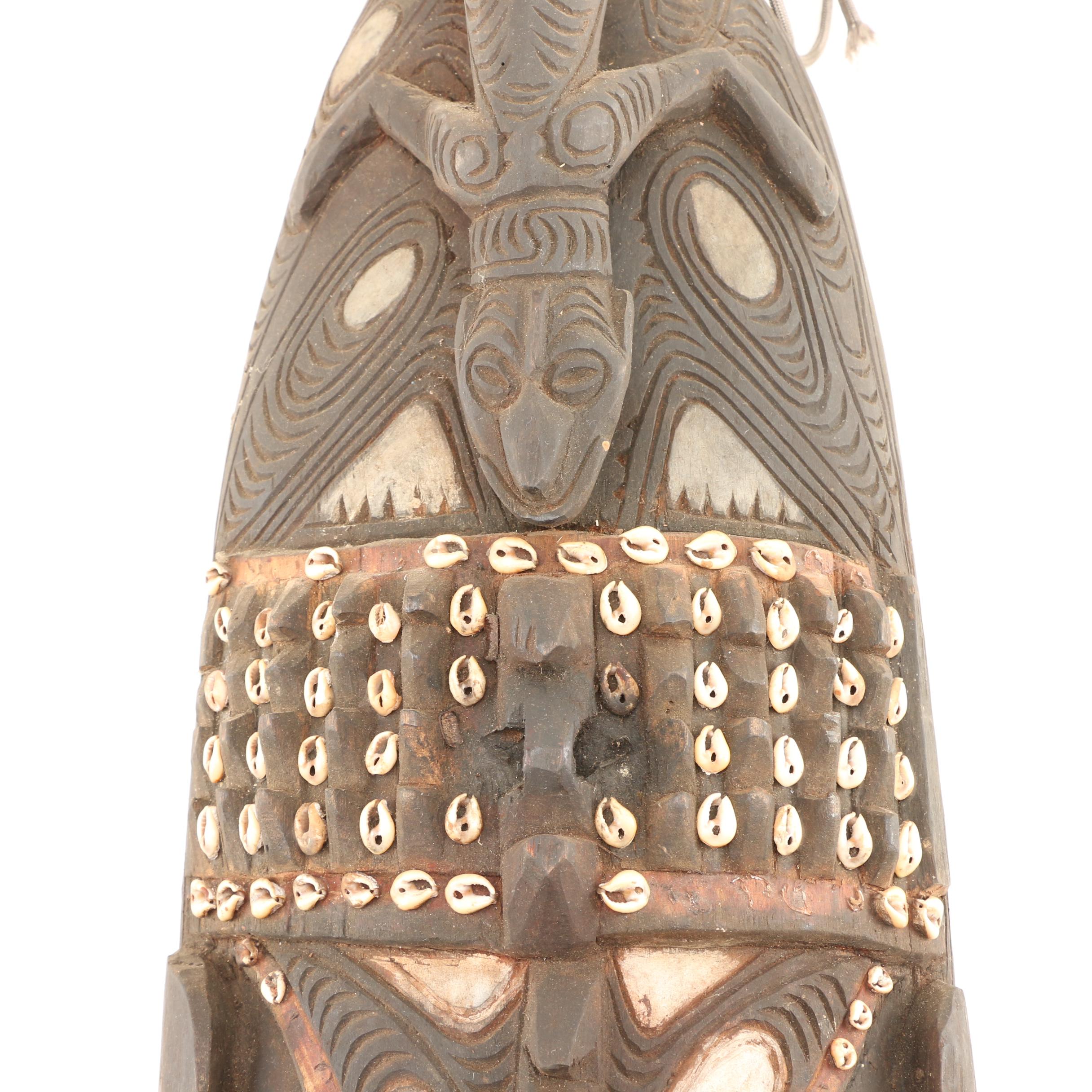 New Guinea Sepik River Valley Carved Figural Gope Shield