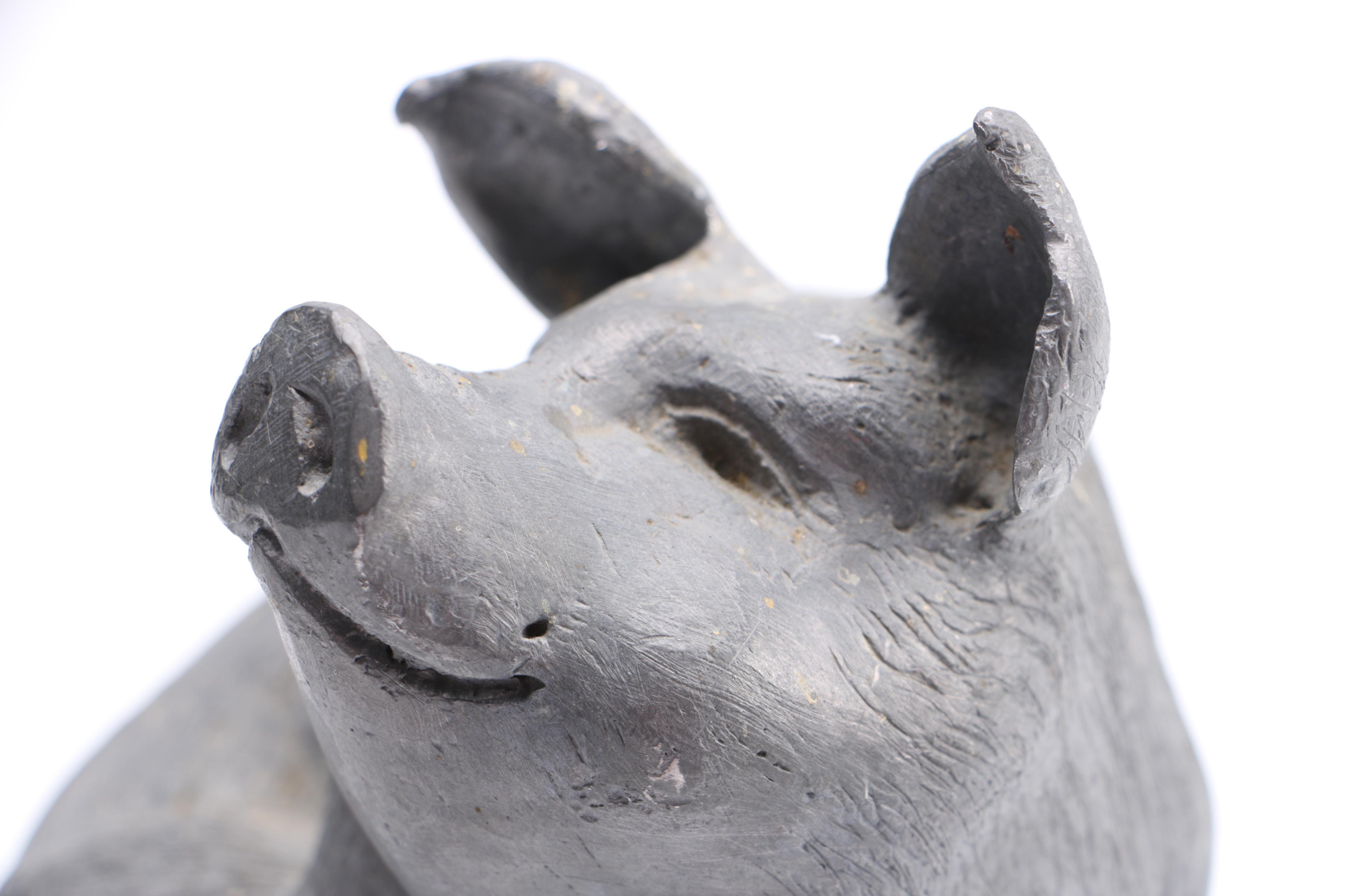 Metal Pig Sculpture