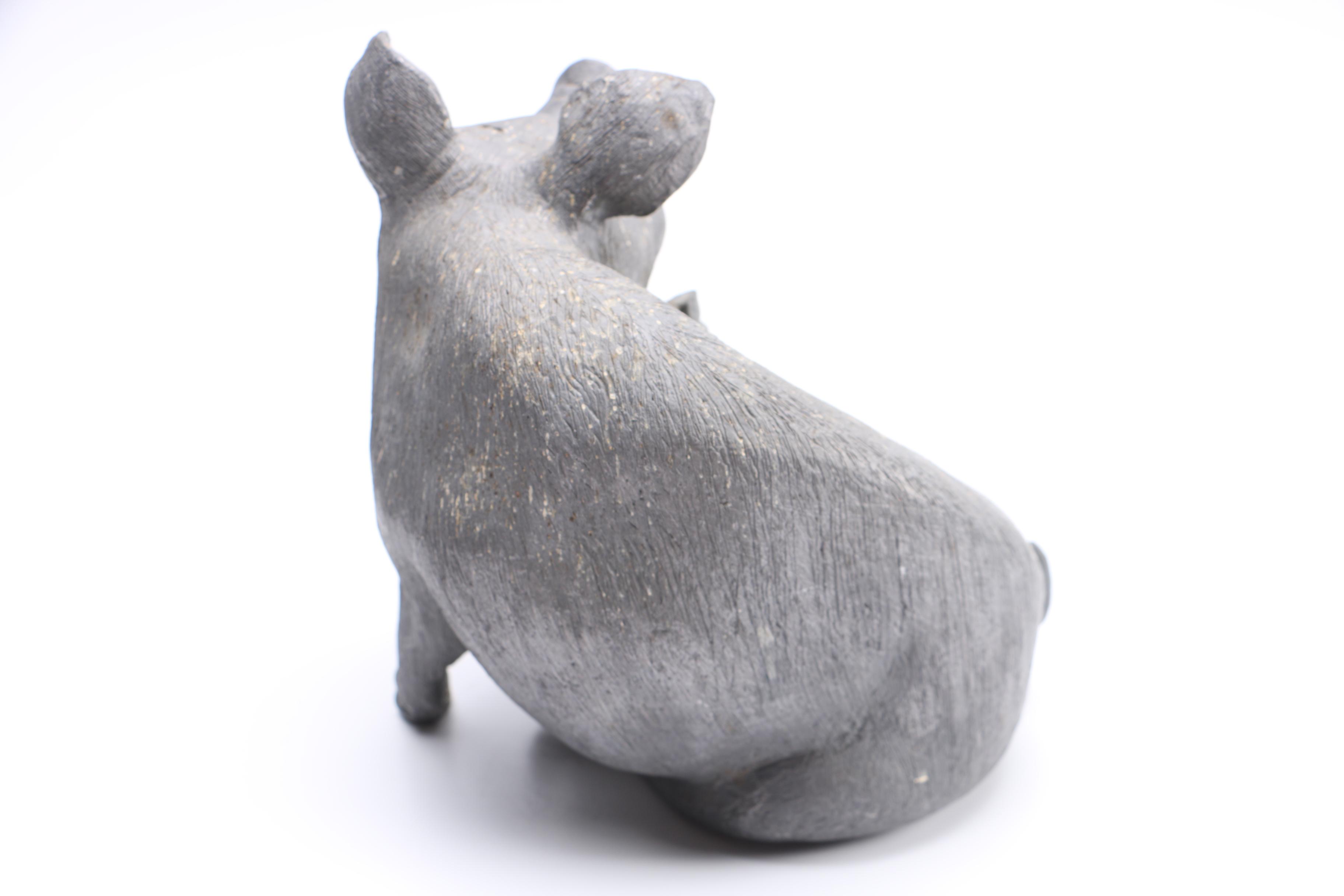 Metal Pig Sculpture