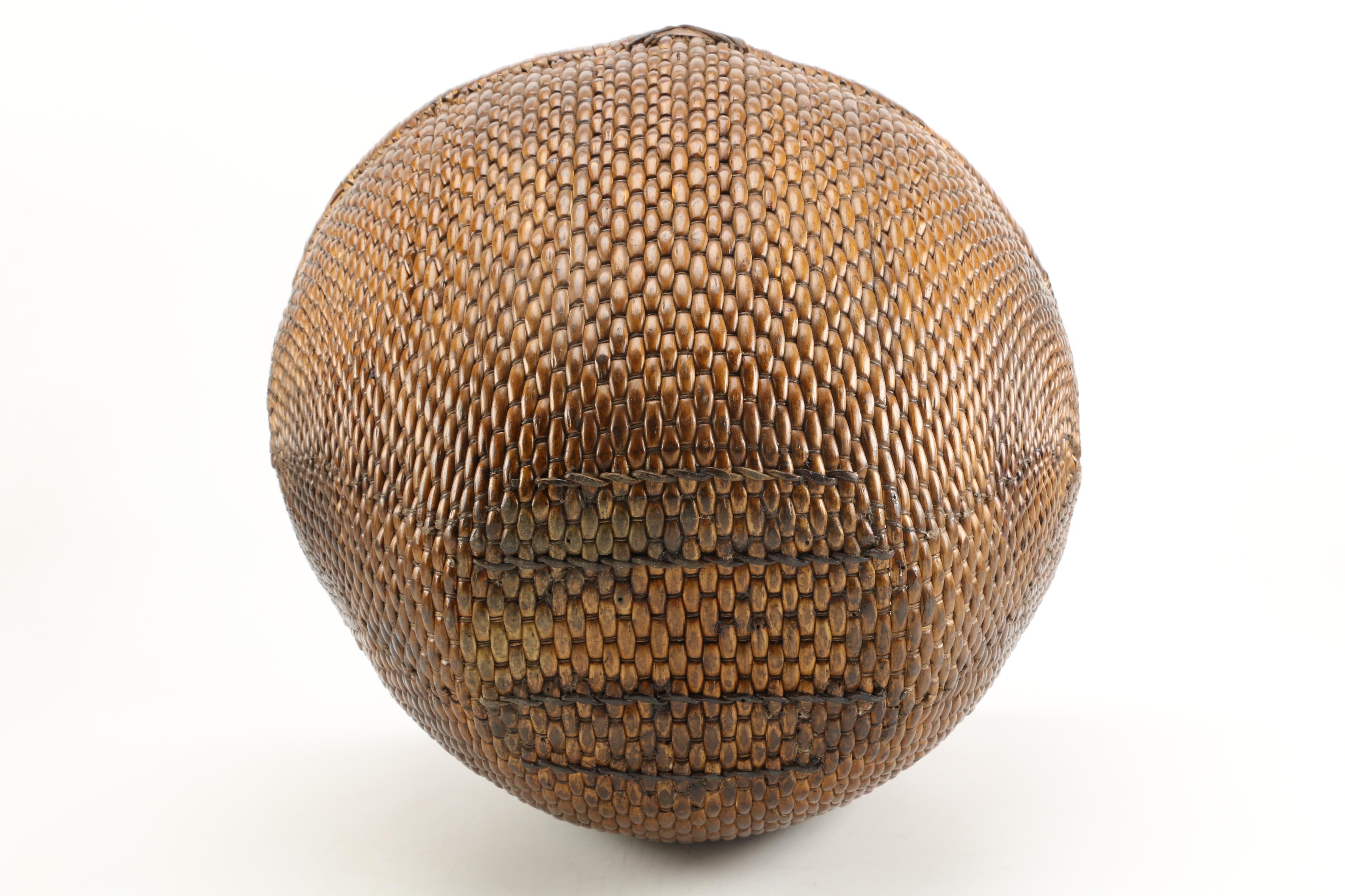 Handmade Wicker Basket With Walnut Handle