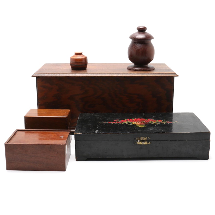 Collection of Vintage Wooden Boxes