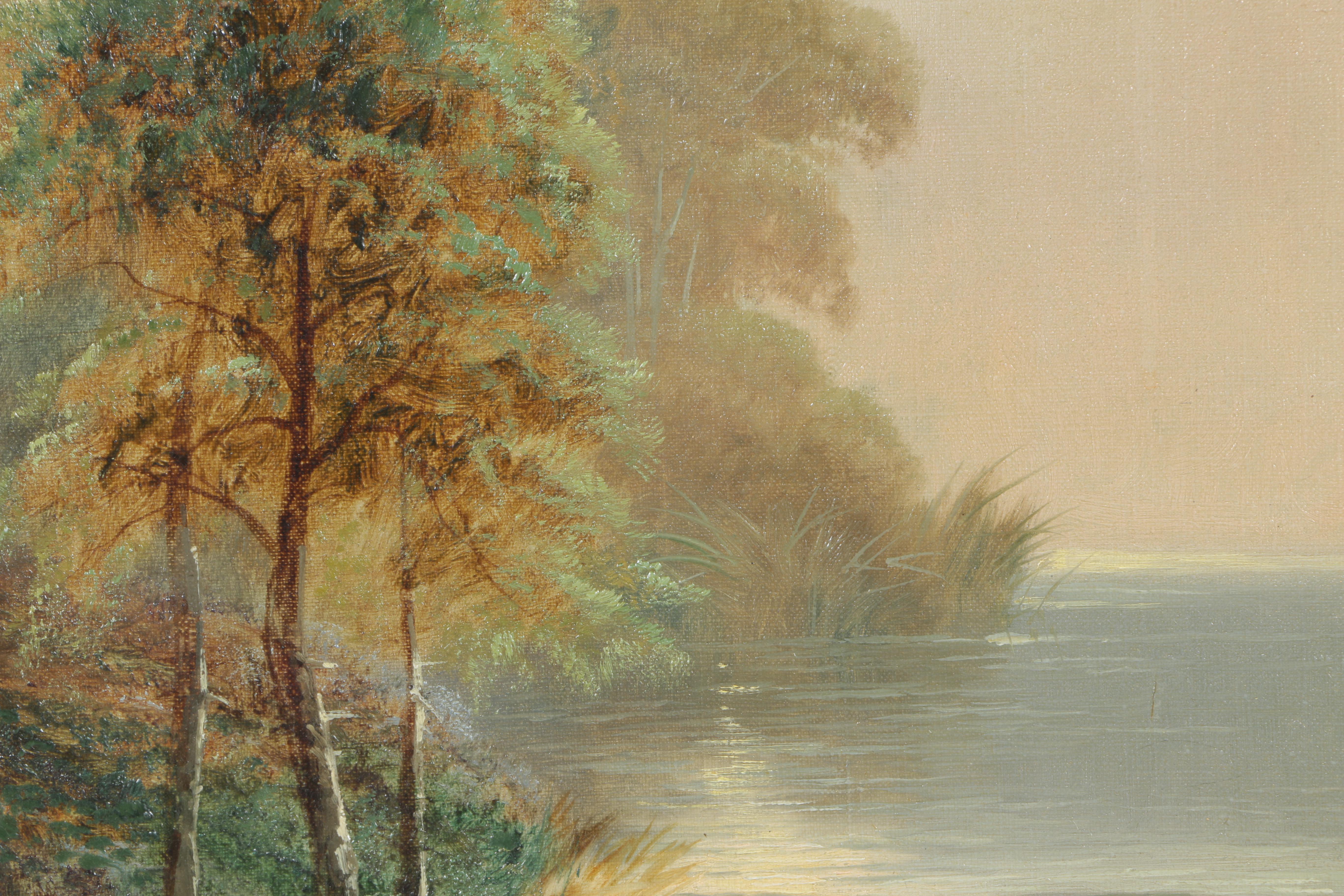 D.W. Marshall Oil on Canvas "Misty Morning Loch Rannoch"