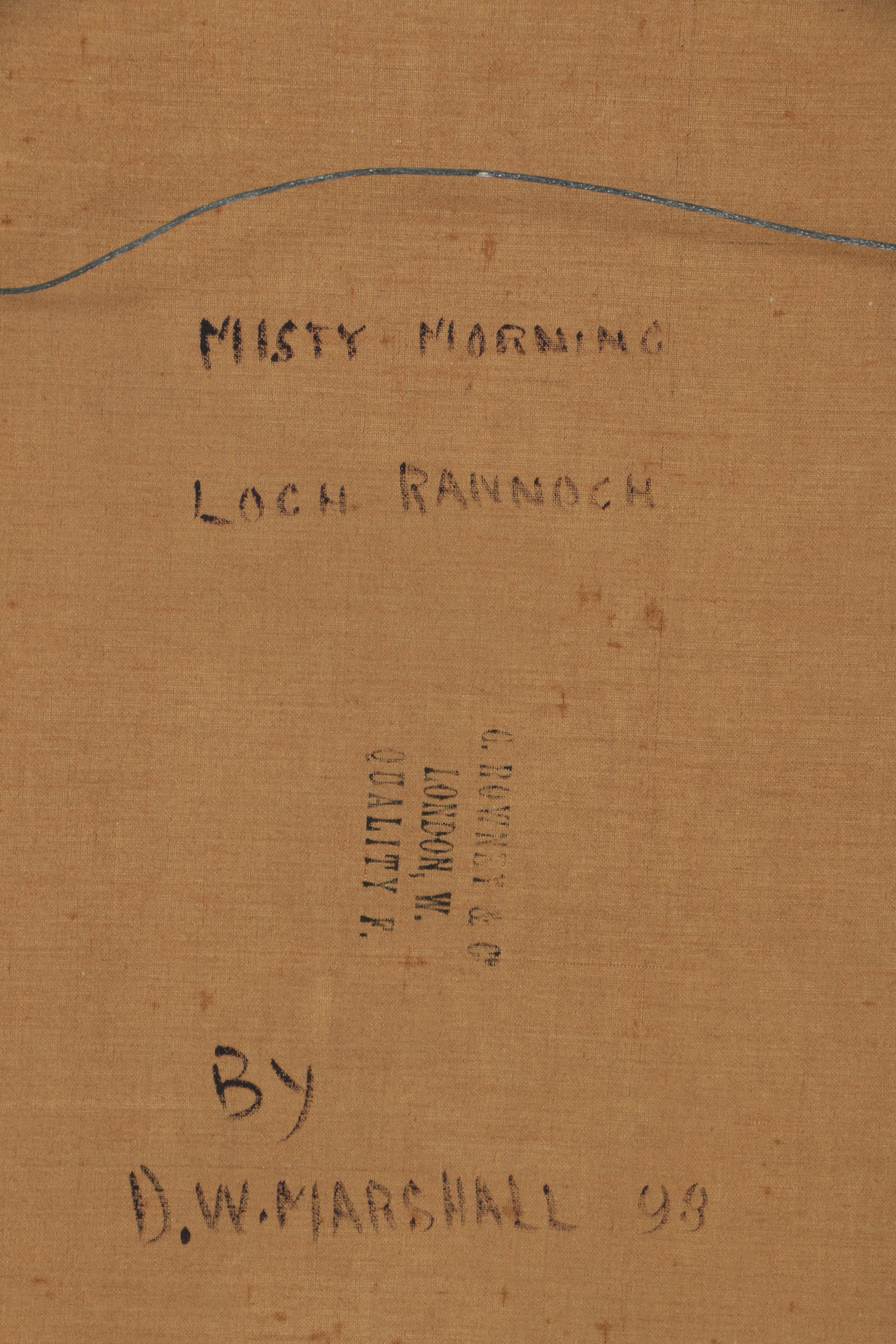 D.W. Marshall Oil on Canvas "Misty Morning Loch Rannoch"