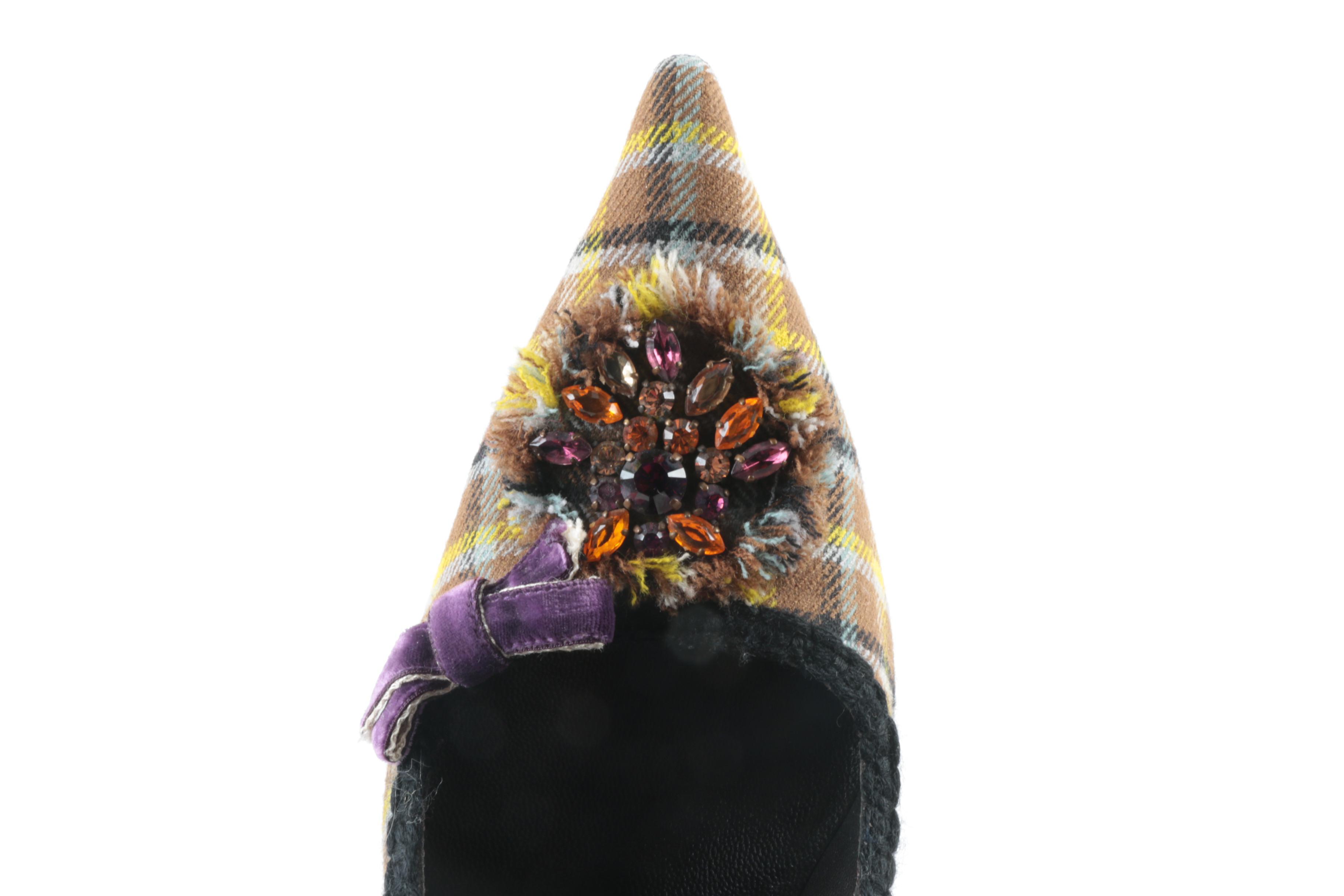 Women's Plaid Prada Pumps, Size 37.5