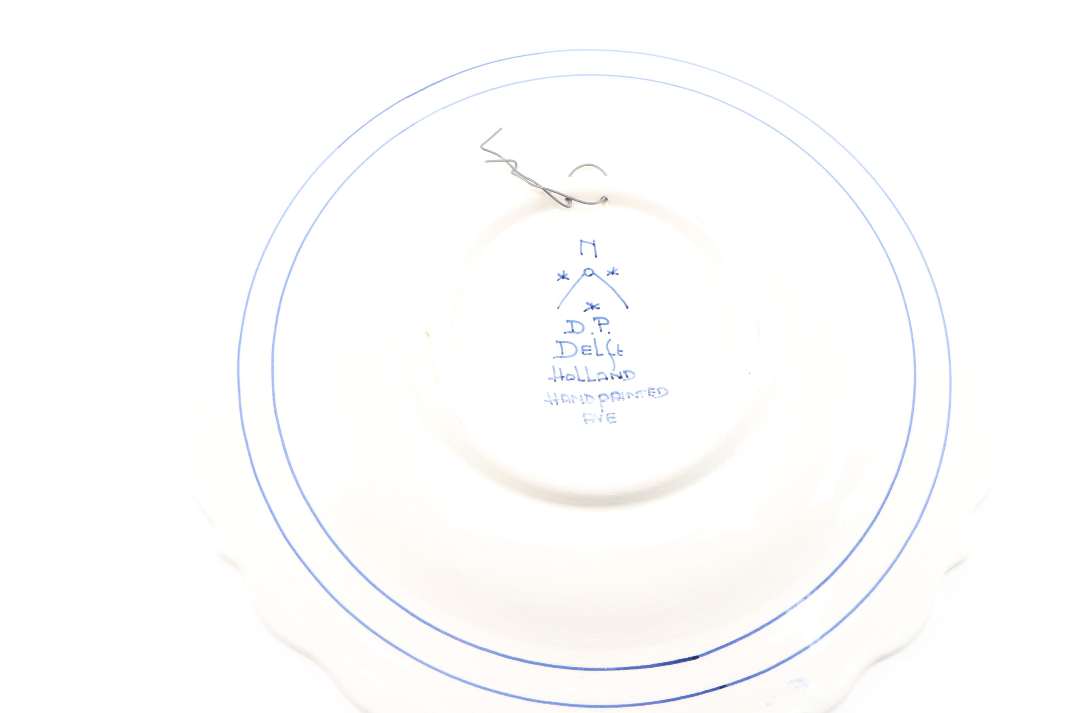 Hand-painted D.P. Delft Plate