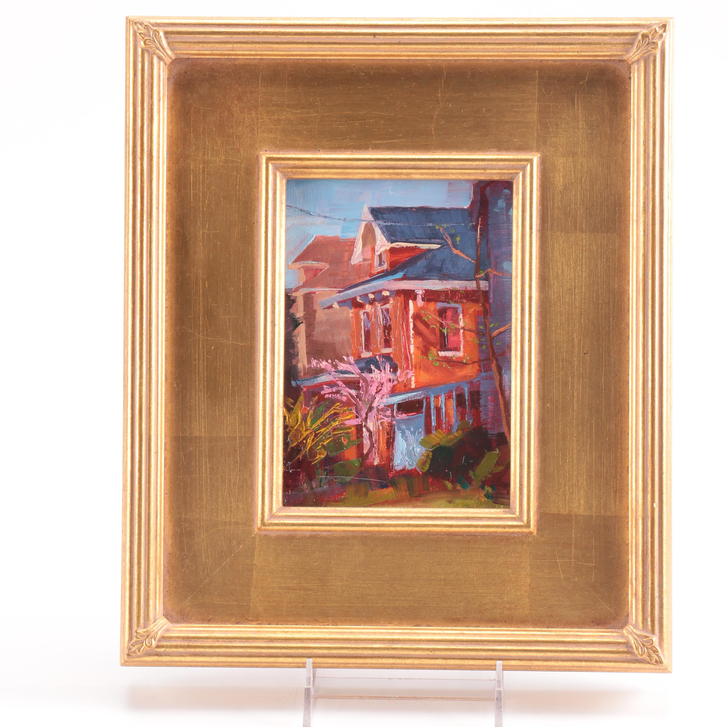 Lynn Dunbar Oil On Canvas Board "Highland Home 2"