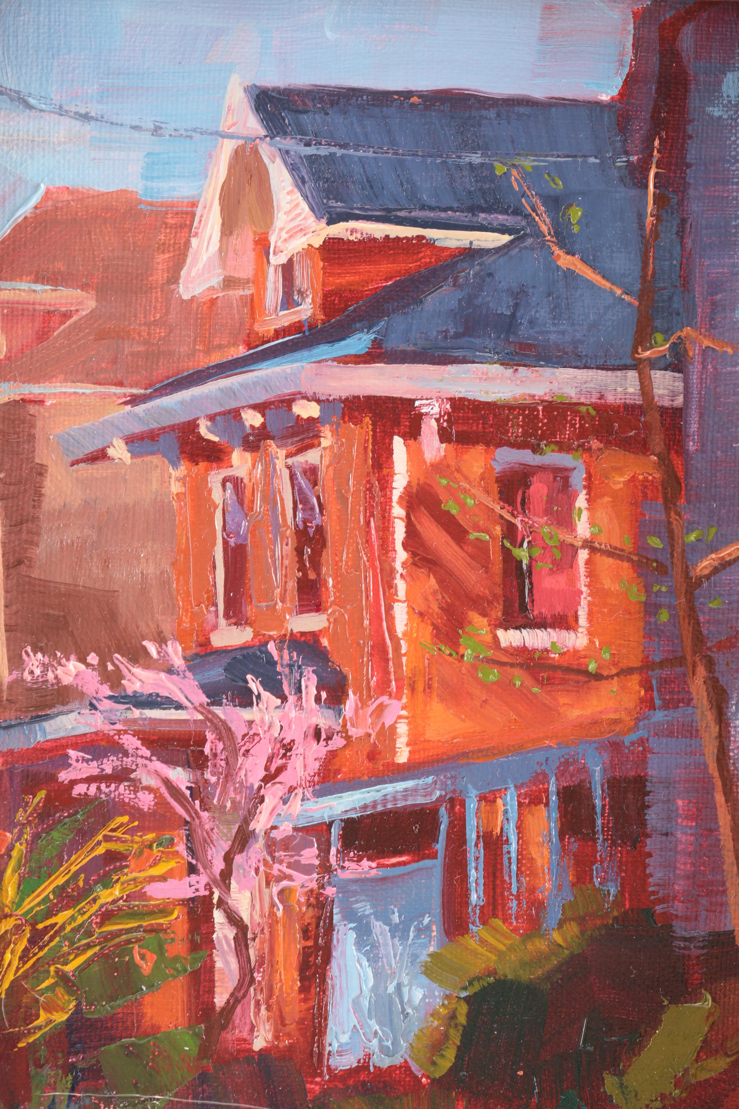 Lynn Dunbar Oil On Canvas Board "Highland Home 2"