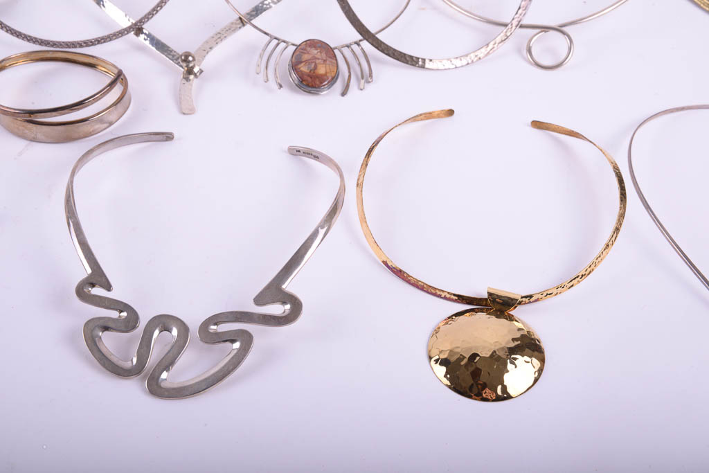 Collection of Statement Chokers and Bracelet Cuffs