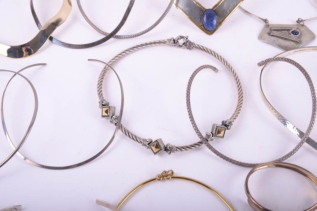 Collection of Statement Chokers and Bracelet Cuffs