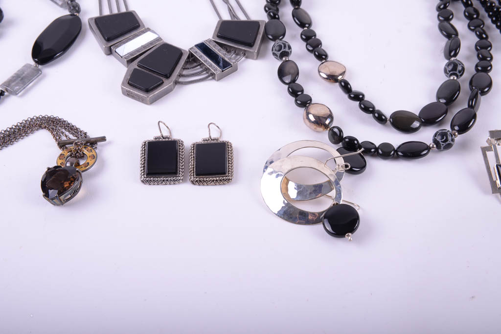 Collection of Silver Tone and Black Fashion Jewelry by Camrose & Ross, Rebecca Minkoff, and More