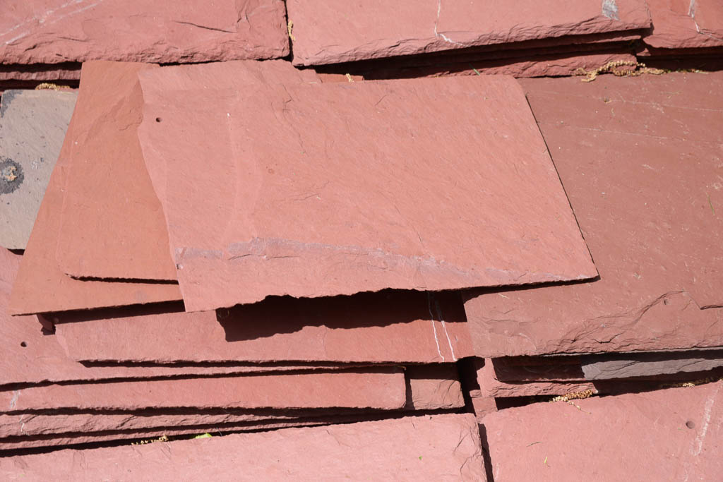 Collection of Grey and Red Slate Roof Tiles EBTH