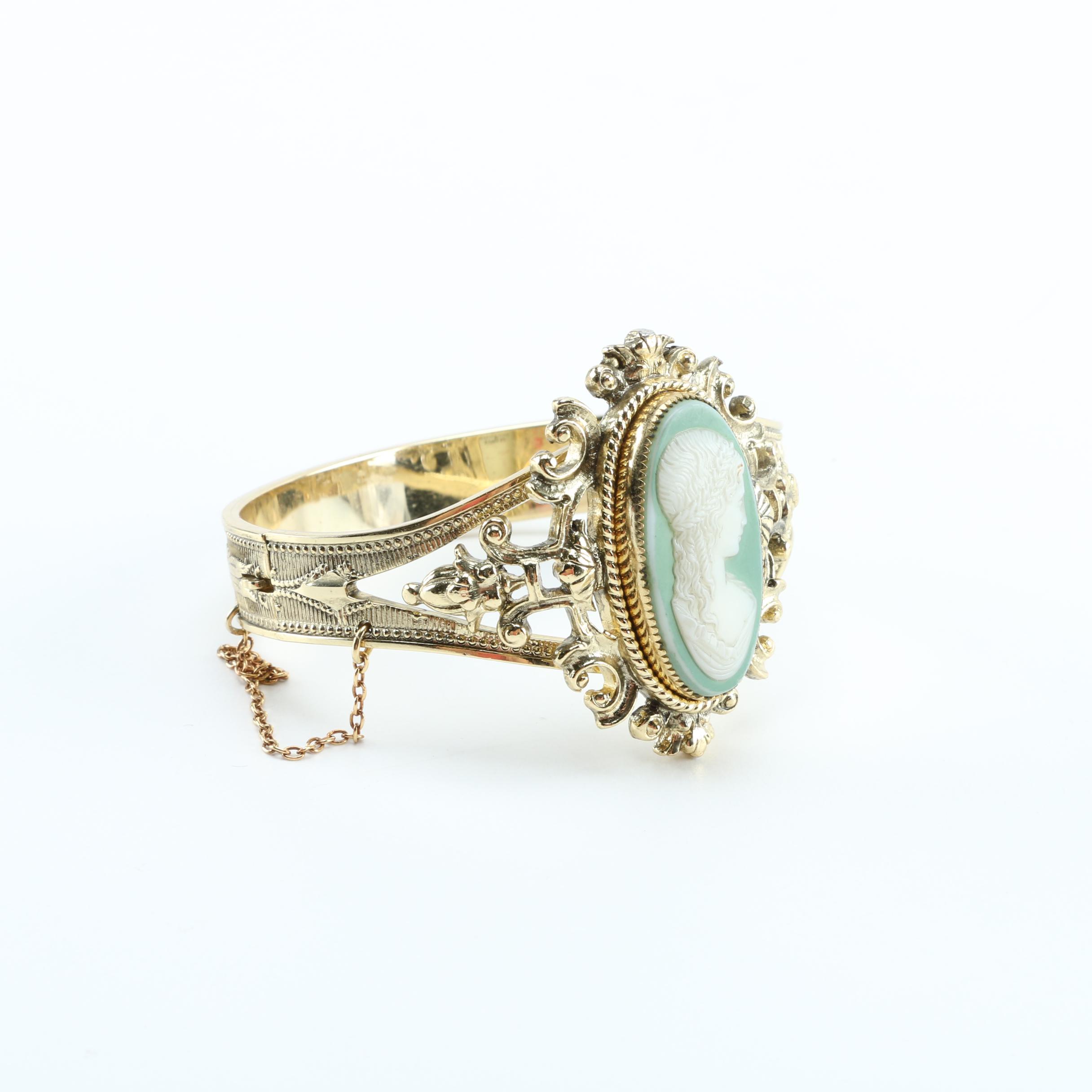 Whiting and Davis Bangle Bracelet and Hollycraft Ring