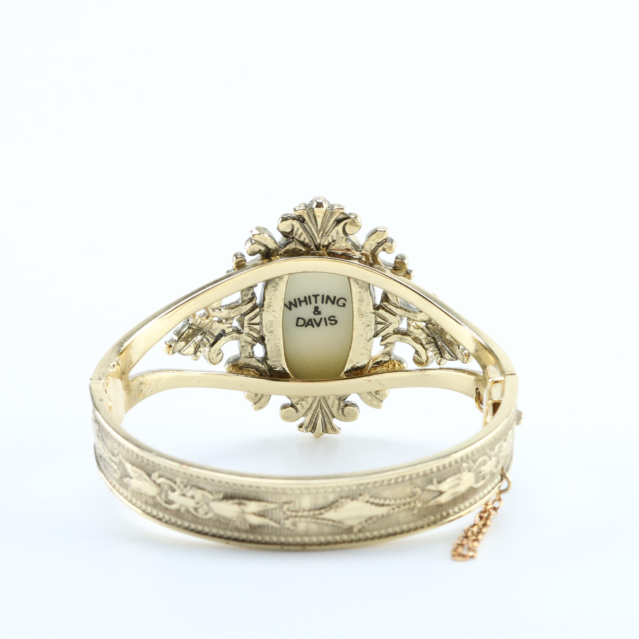 Whiting and Davis Bangle Bracelet and Hollycraft Ring