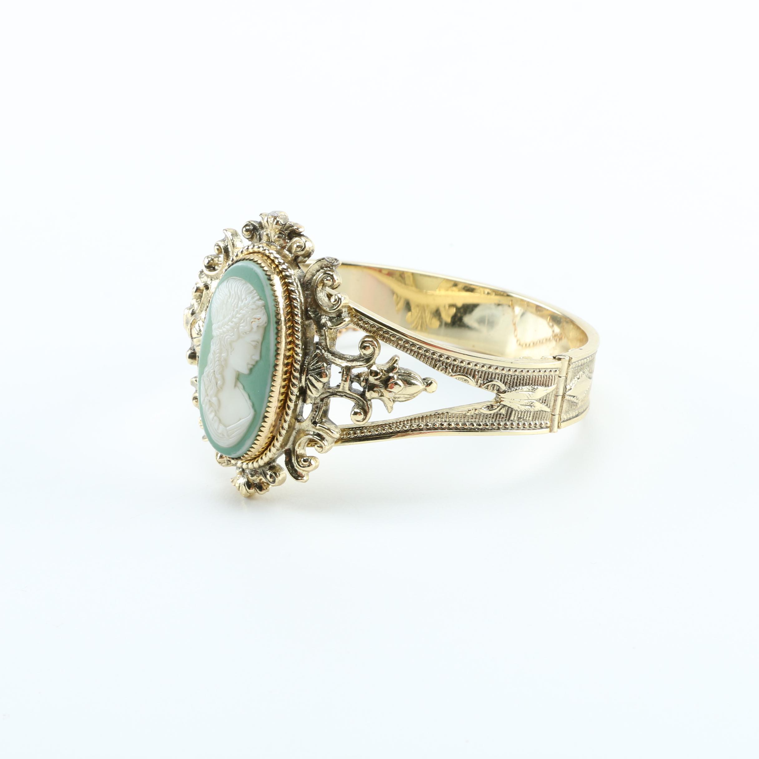 Whiting and Davis Bangle Bracelet and Hollycraft Ring