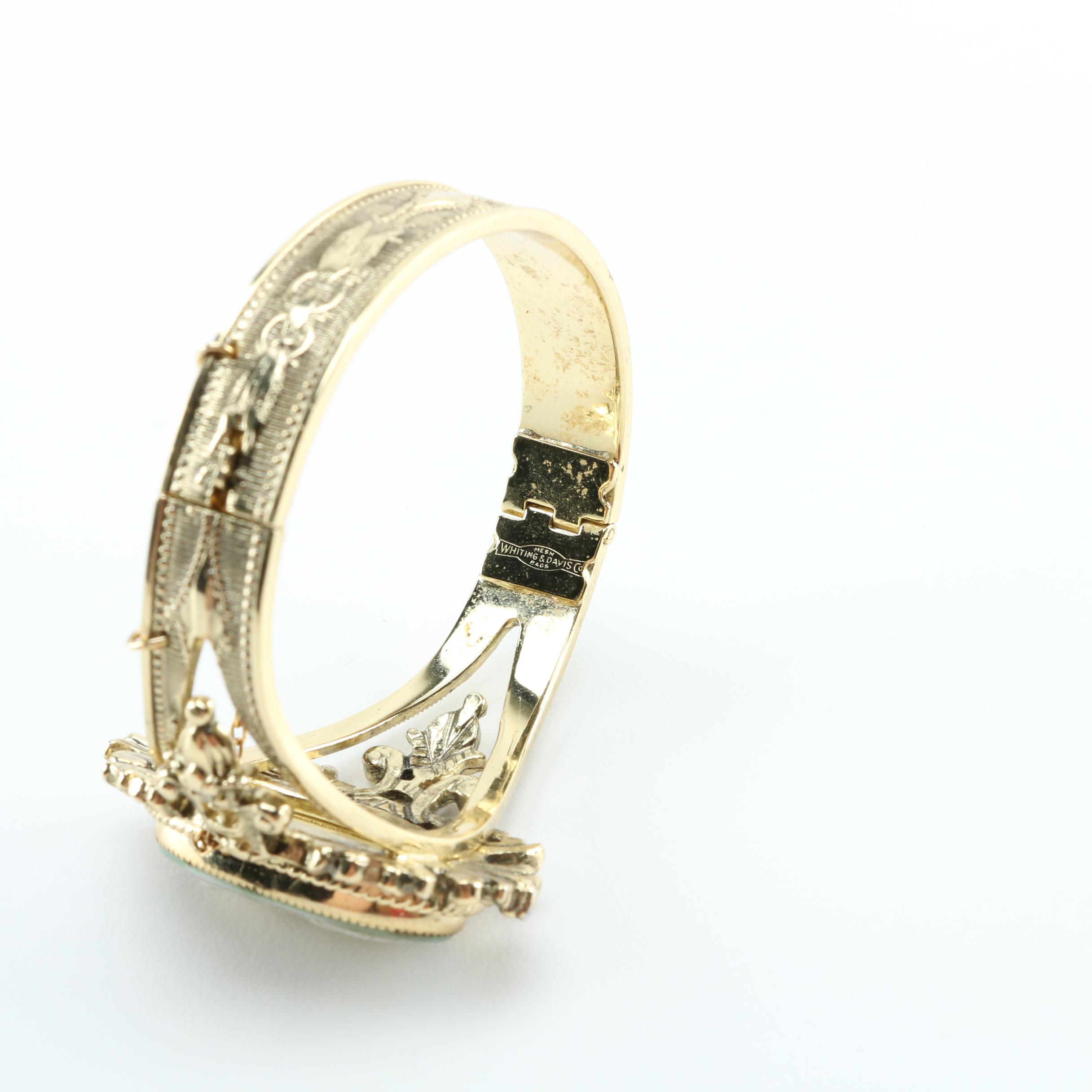 Whiting and Davis Bangle Bracelet and Hollycraft Ring