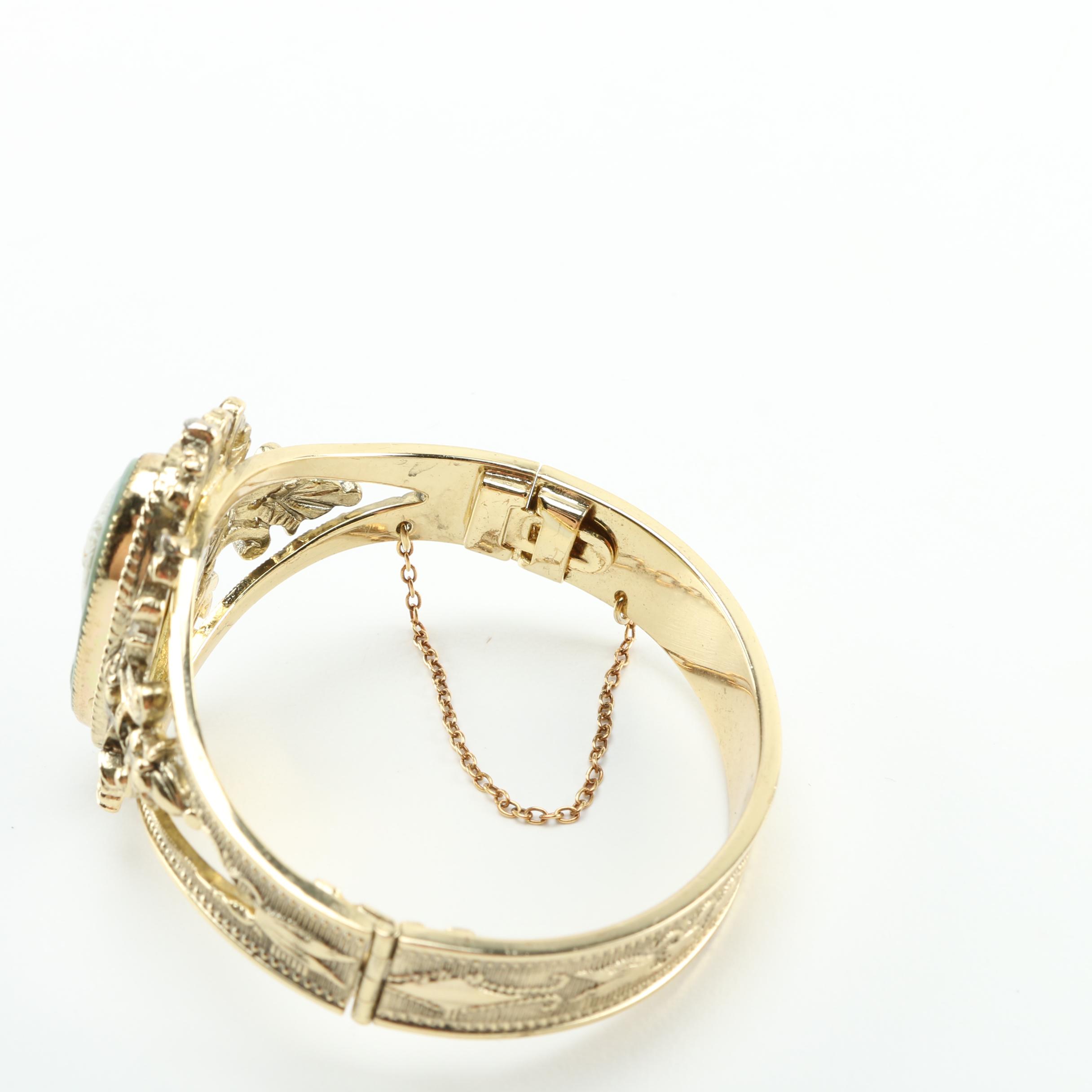 Whiting and Davis Bangle Bracelet and Hollycraft Ring