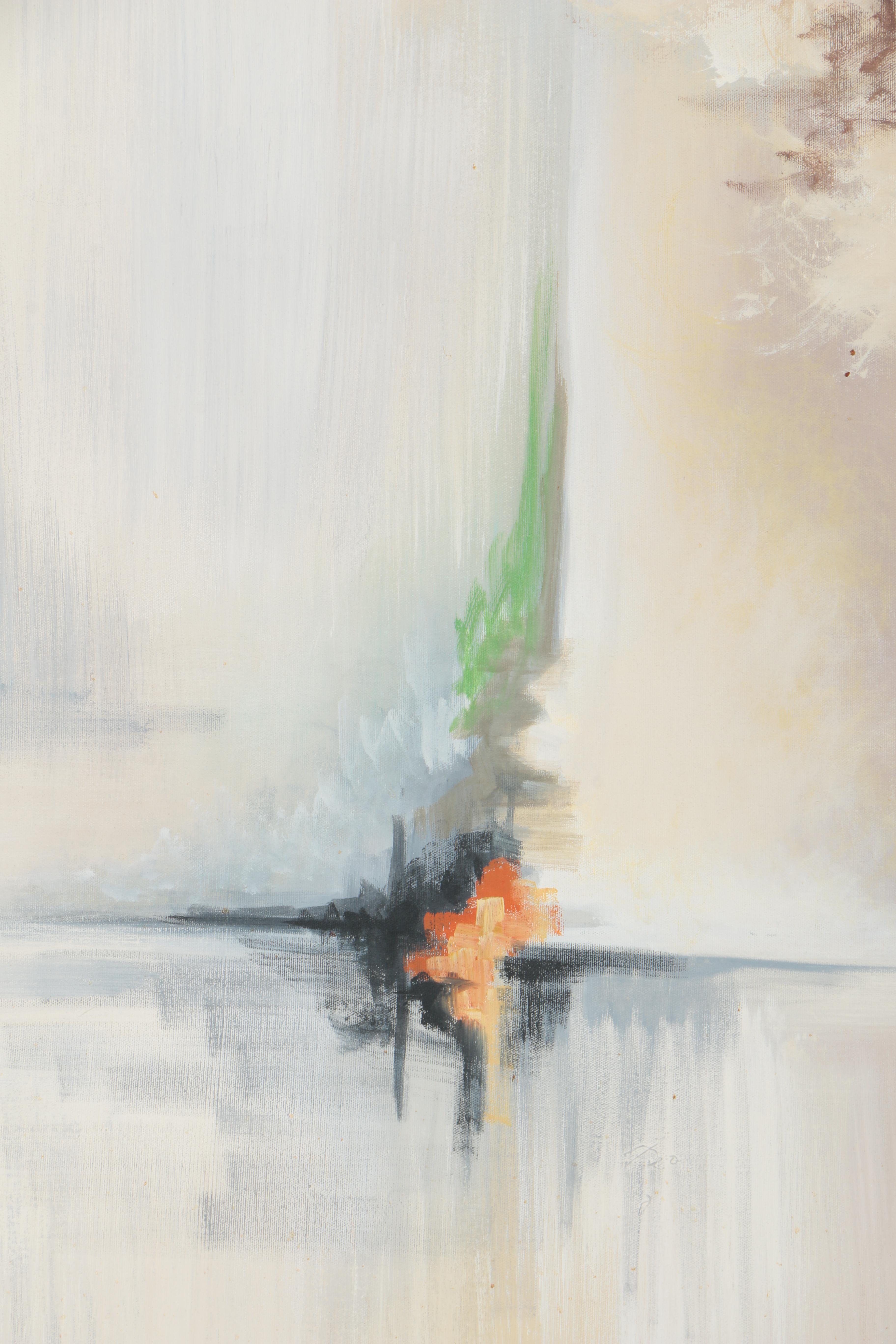 P. Girard Abstract Oil Painting on Canvas "Center Force"