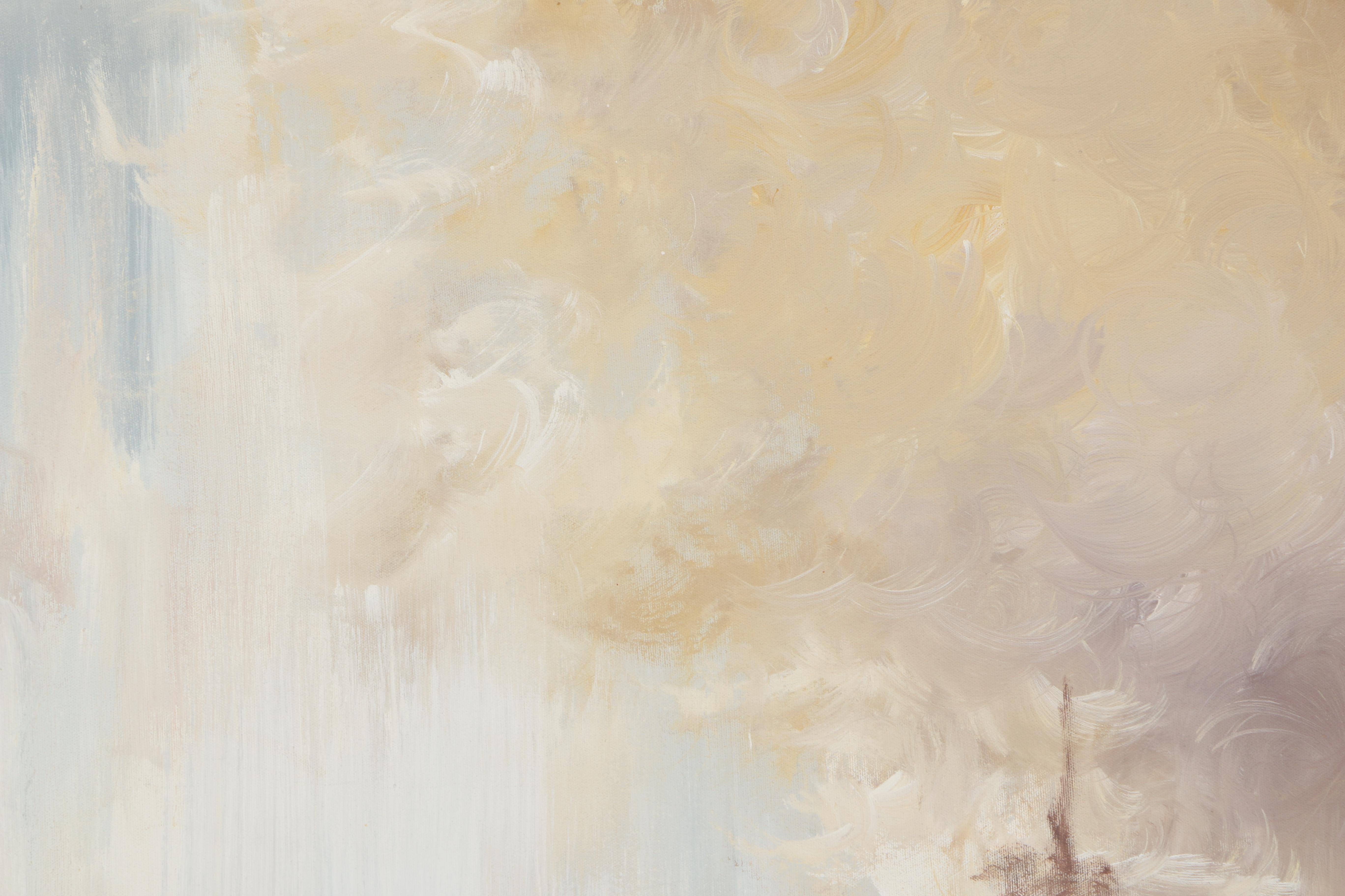 P. Girard Abstract Oil Painting on Canvas "Center Force"