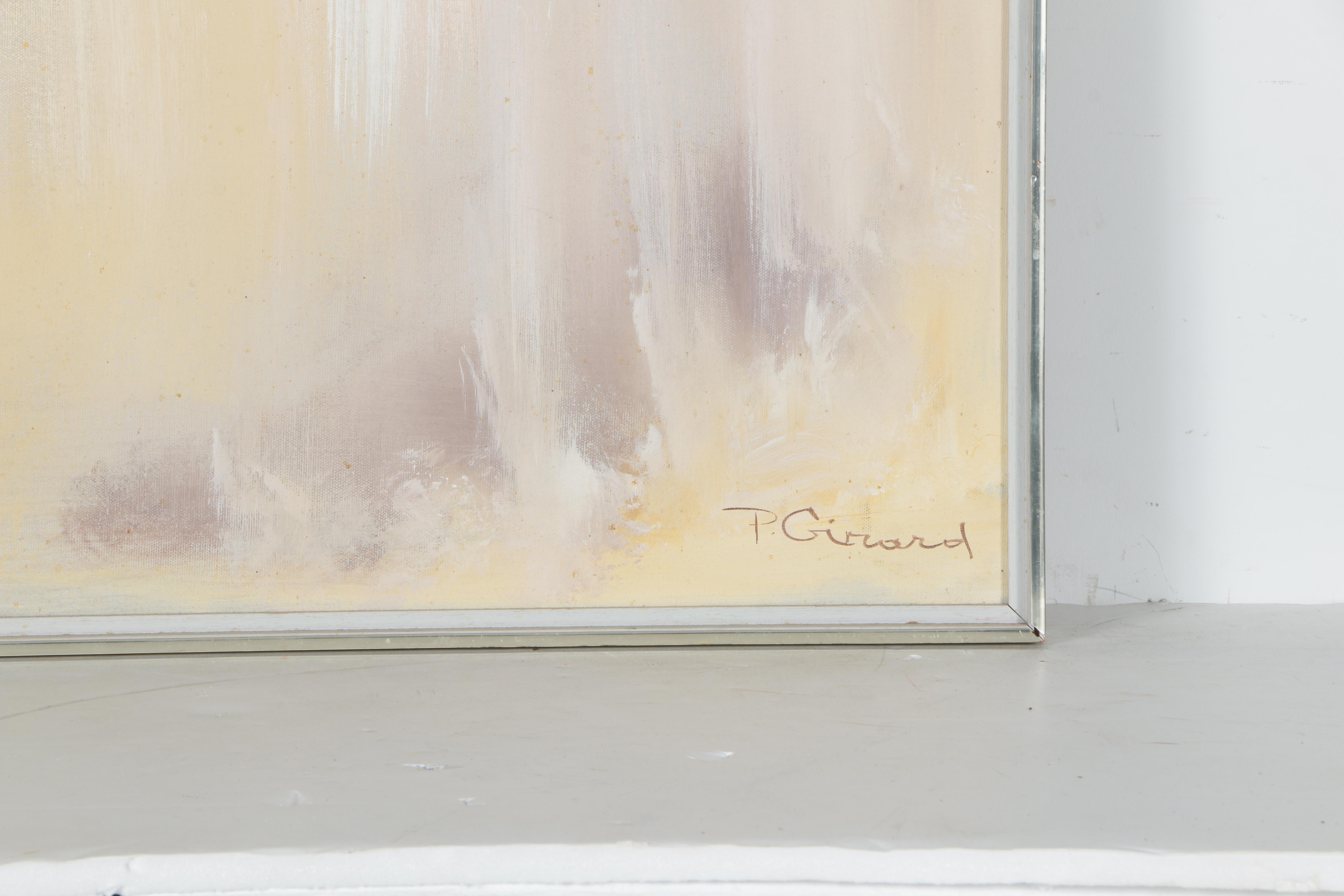 P. Girard Abstract Oil Painting on Canvas "Center Force"