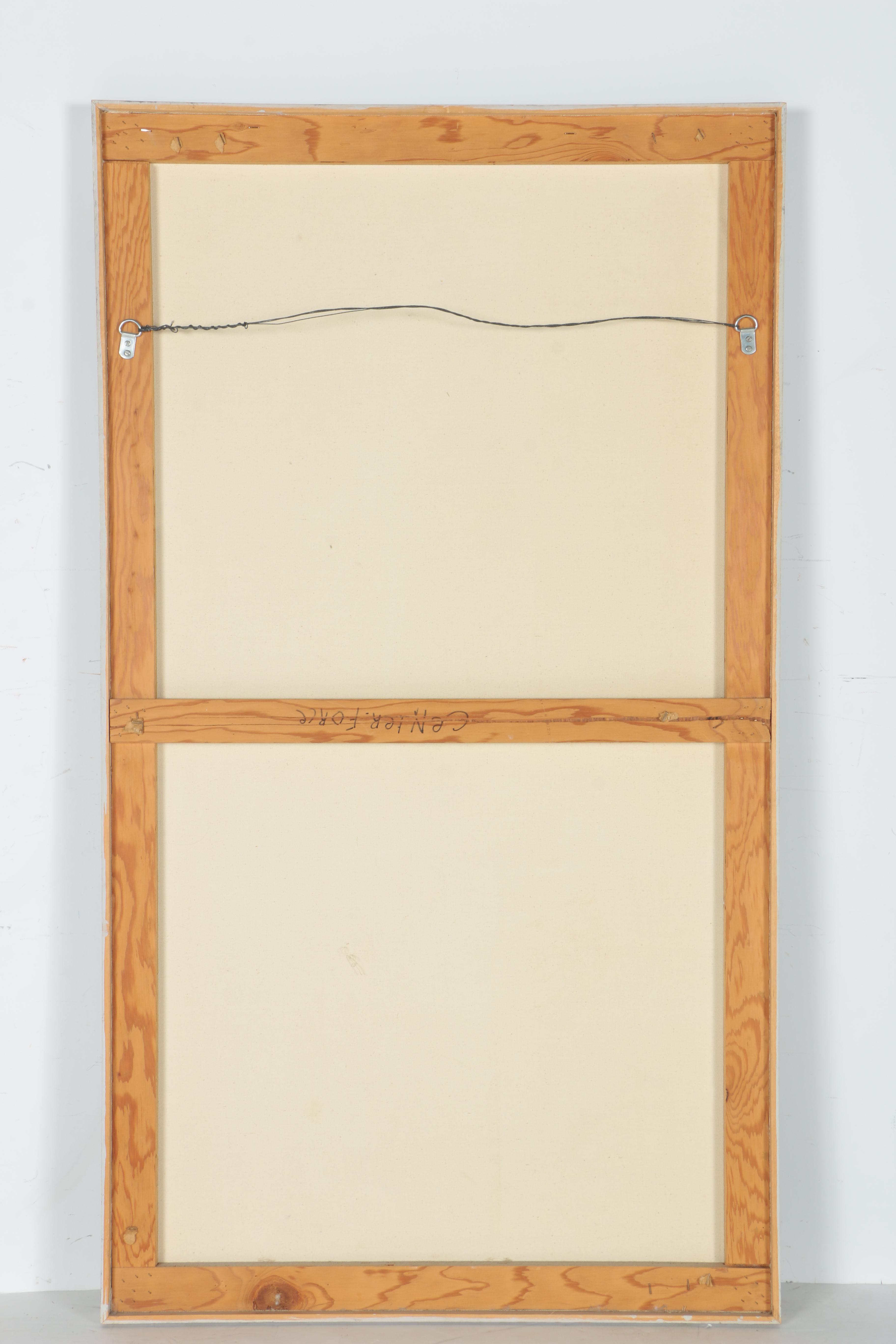 P. Girard Abstract Oil Painting on Canvas "Center Force"