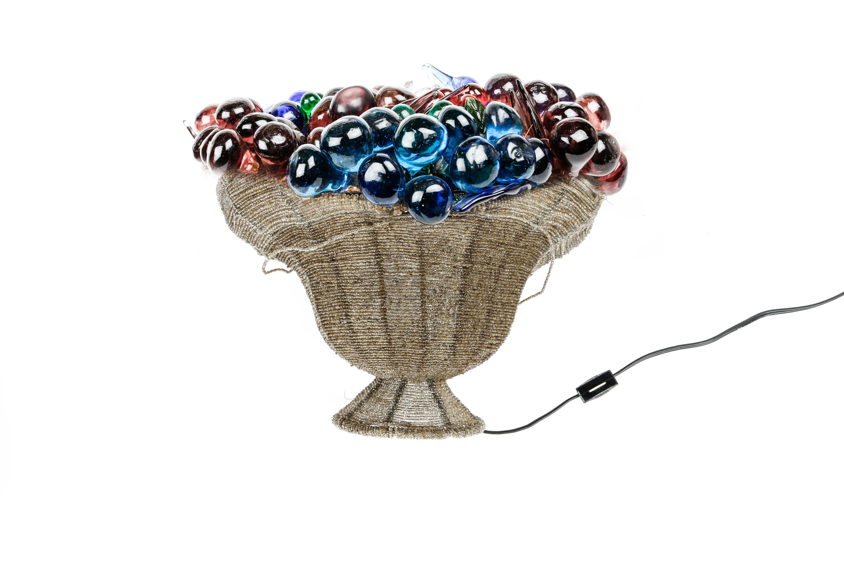 Art Glass and Bead Table Lamp