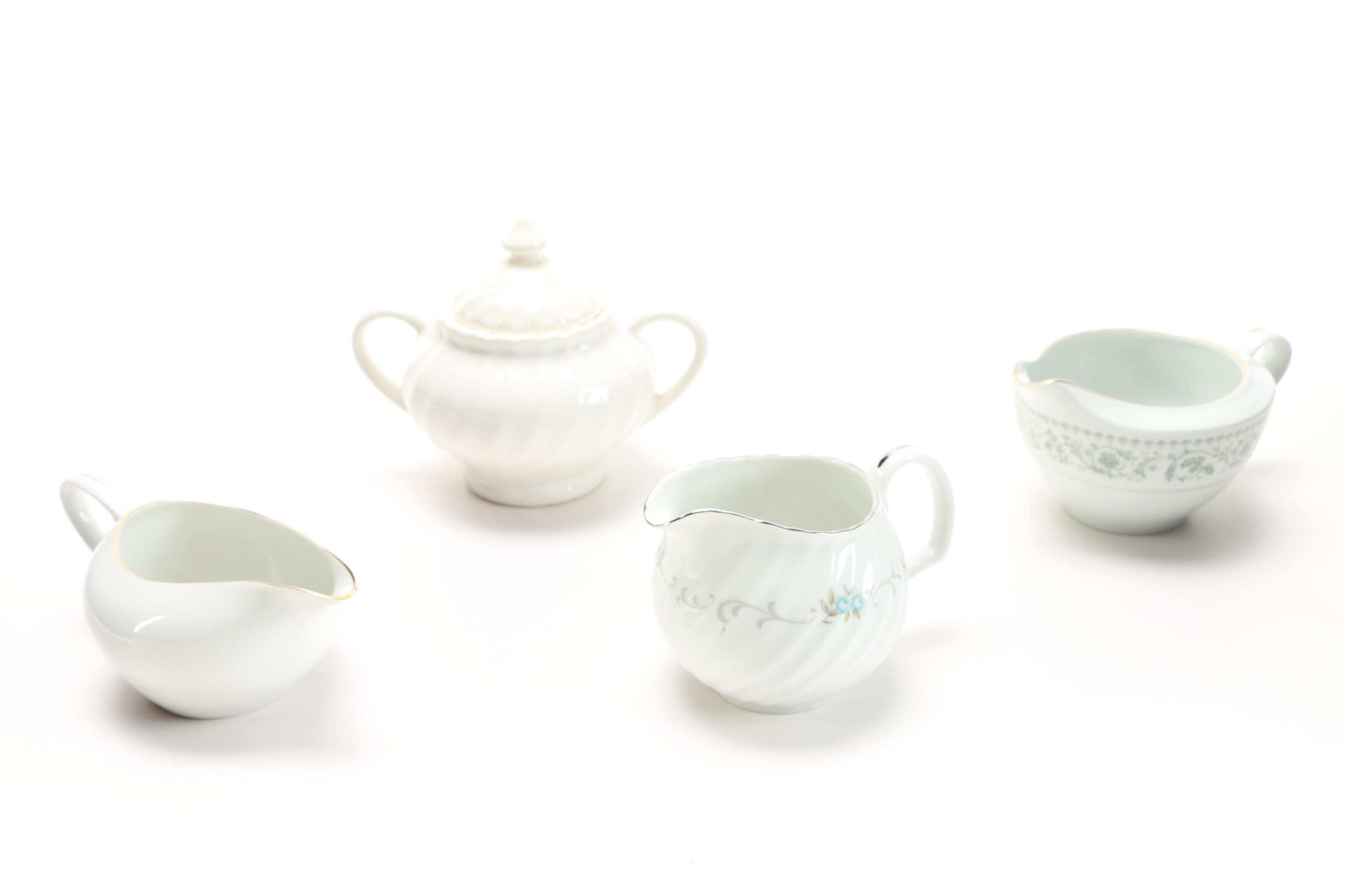 Mikasa Creamer and Additional Porcelain Tableware