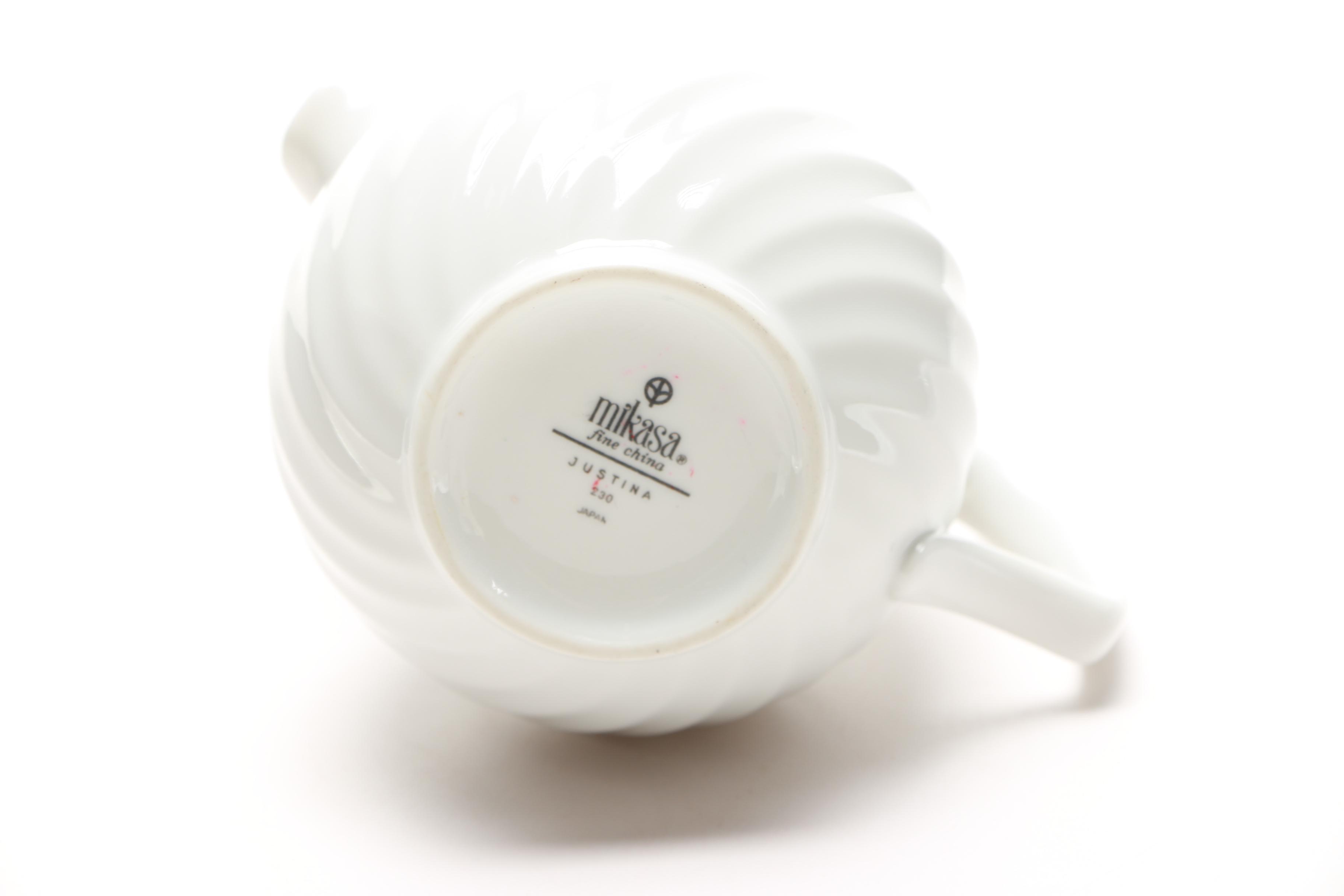 Mikasa Creamer and Additional Porcelain Tableware