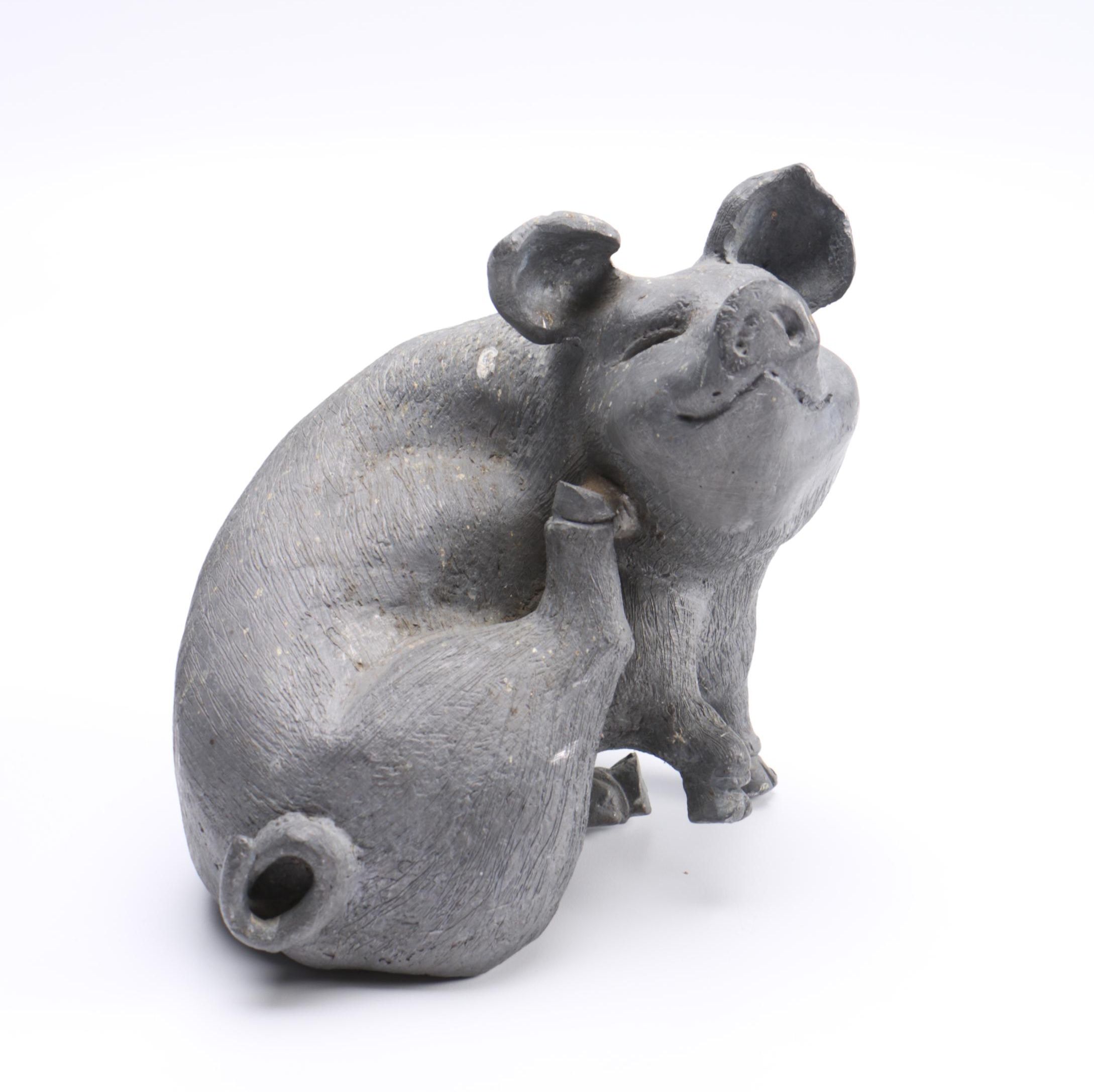 Metal Pig Sculpture