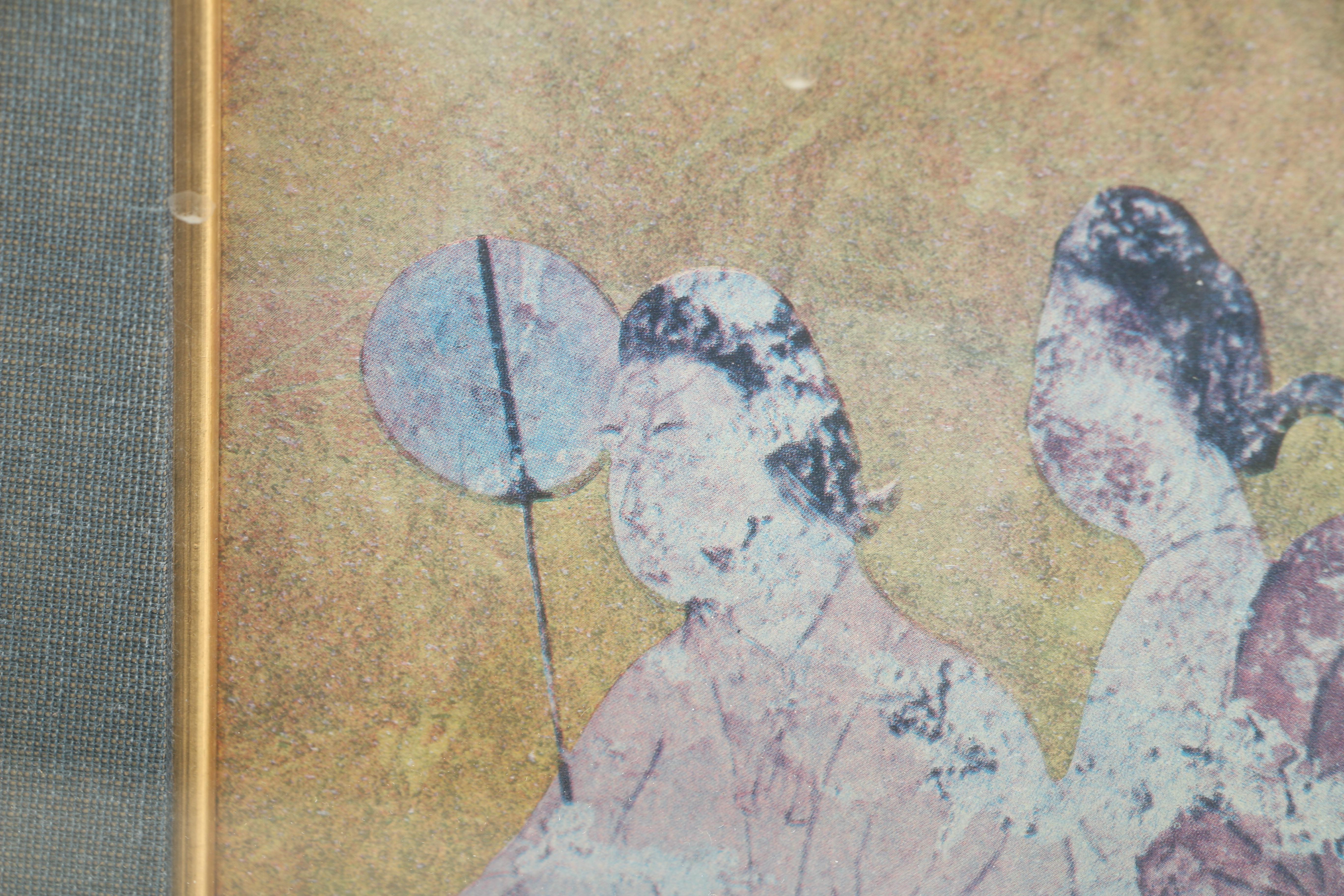 Offset Lithograph After Japanese Takamatsuzuka Tumul Mural Painting