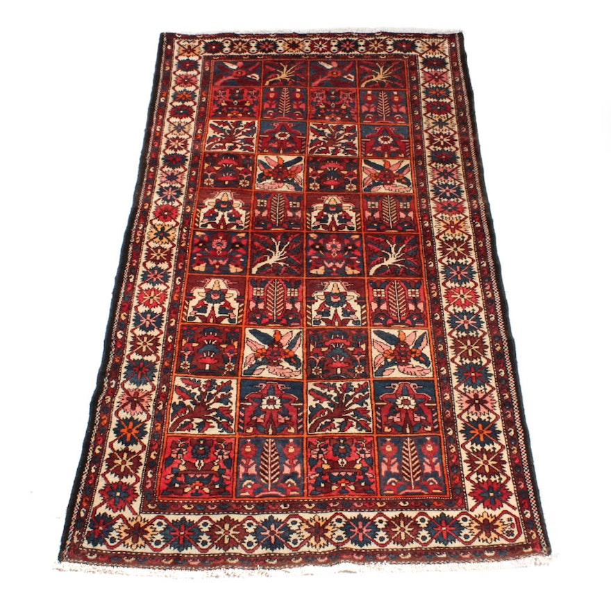 Hand-Knotted Persian Bakhtiari Pictorial Area Rug