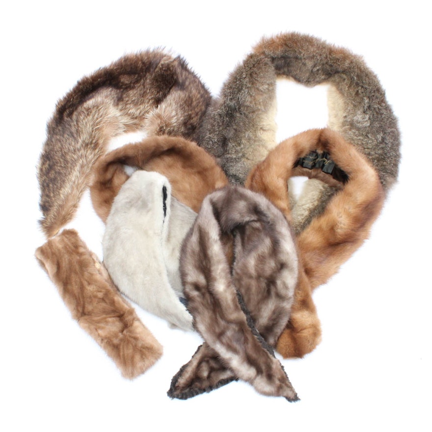 Collection of Seven Vintage Fur Collars