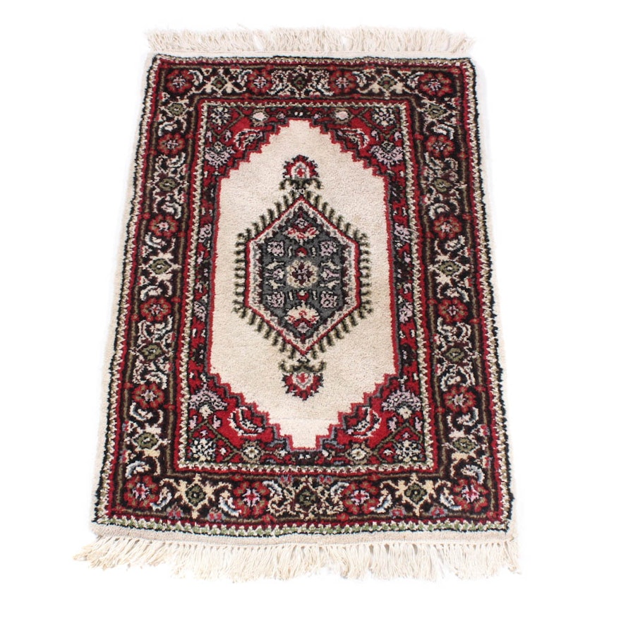 Hand-Knotted Indo-Persian Bijar Accent Rug