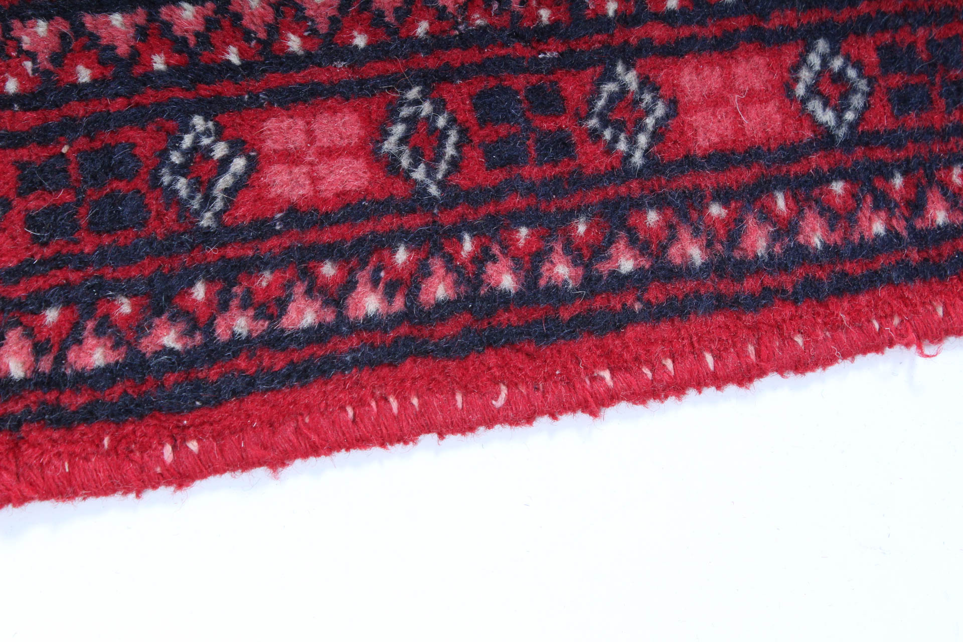 Hand-Knotted Pakistani Bokhara Accent Rug